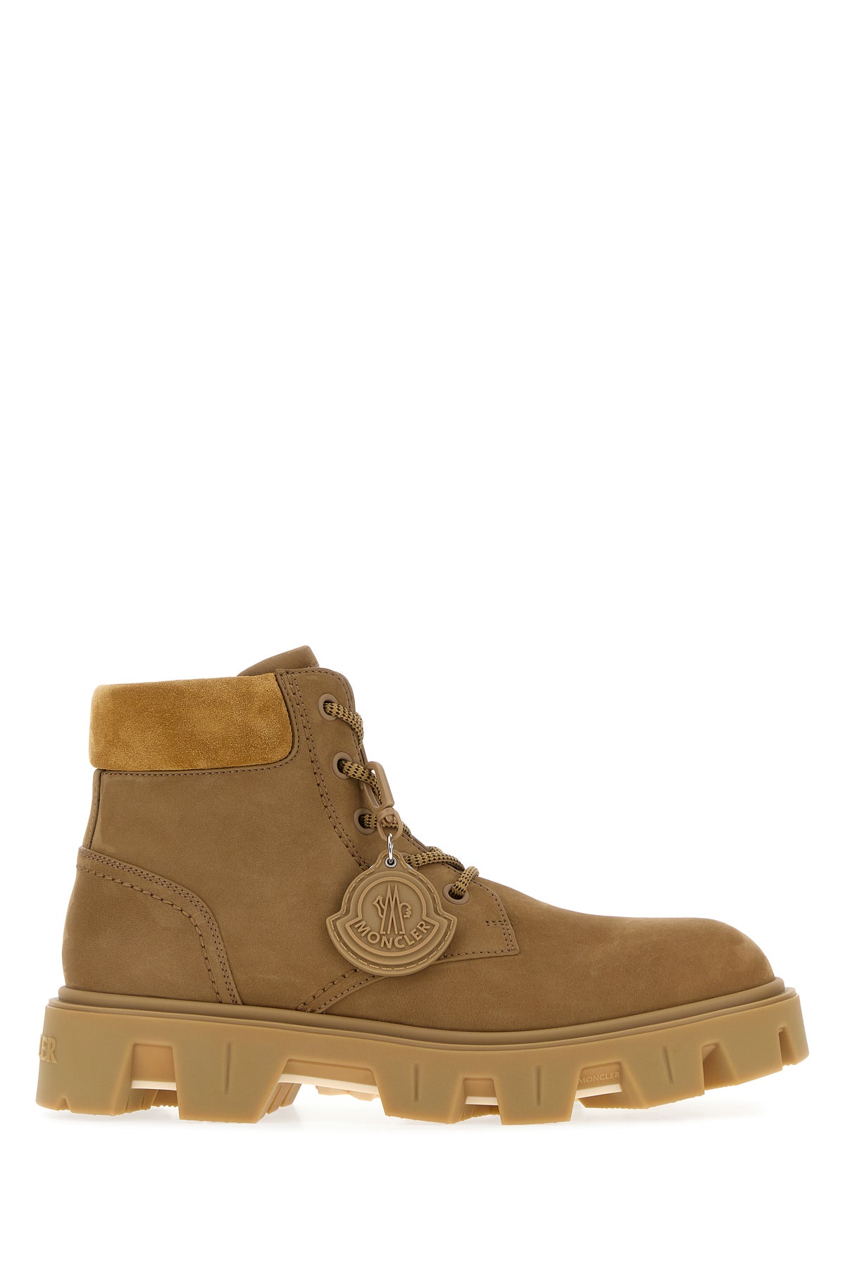 Moncler Stivaletti Peak City in pelle scamosciata beige