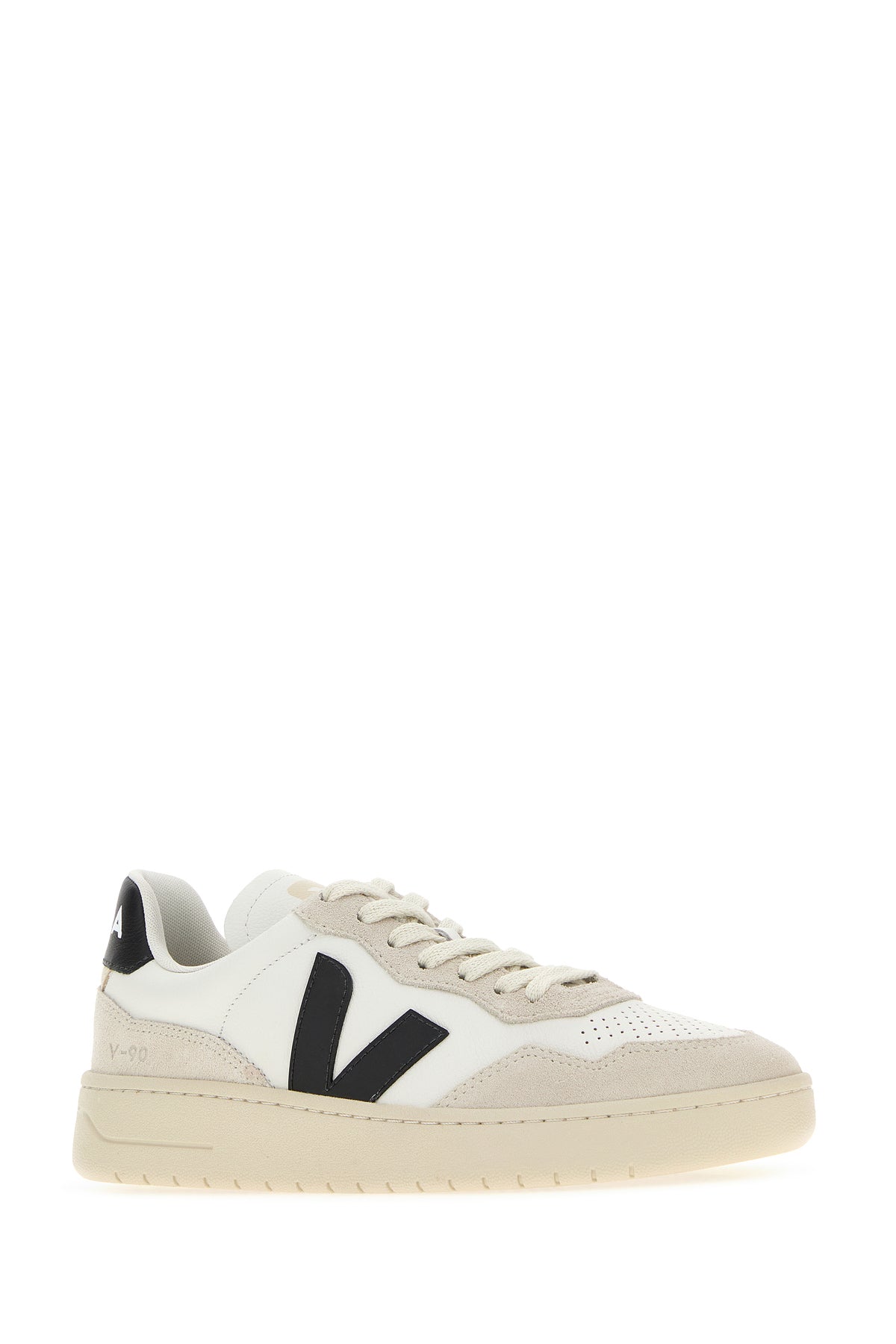 VEJA Sneakers V-90 bicolor in pelle e pelle scamosciata, view 2