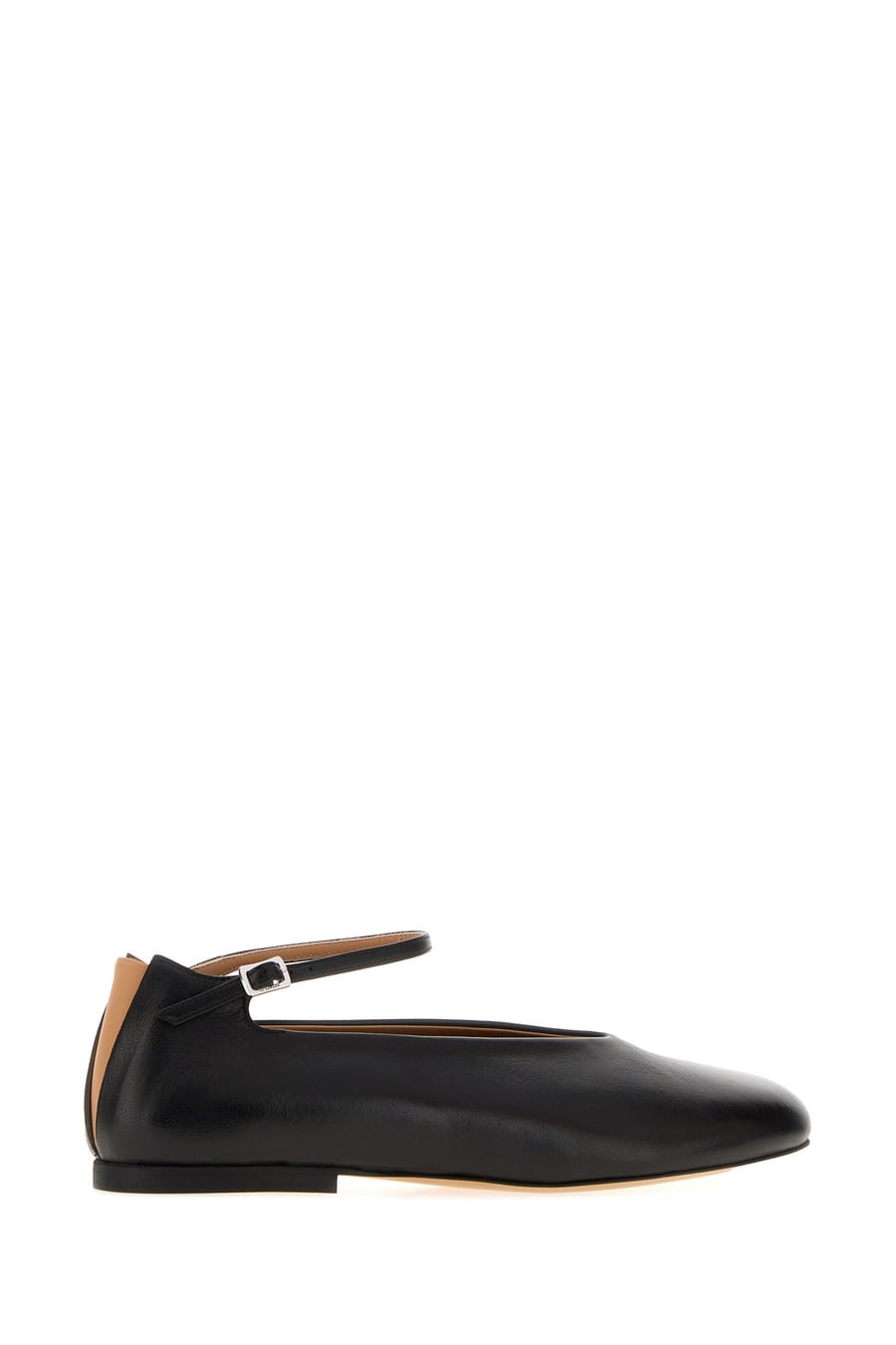 Jil Sander Ballerine Elyss in nappa nera, view 3
