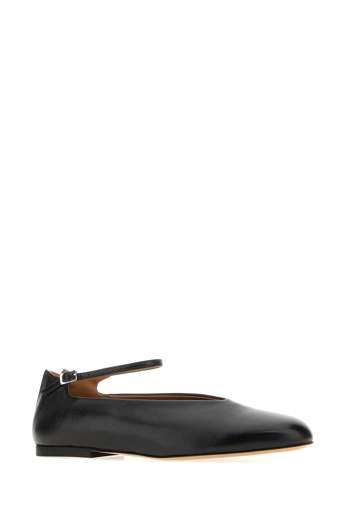 Jil Sander Ballerine Elyss in nappa nera, view 2
