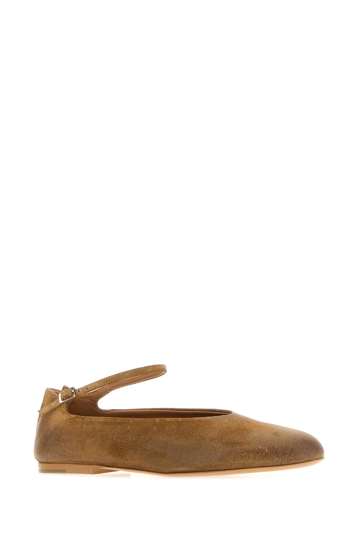 Jil Sander Ballerine Elyss in pelle scamosciata cammello, view 2