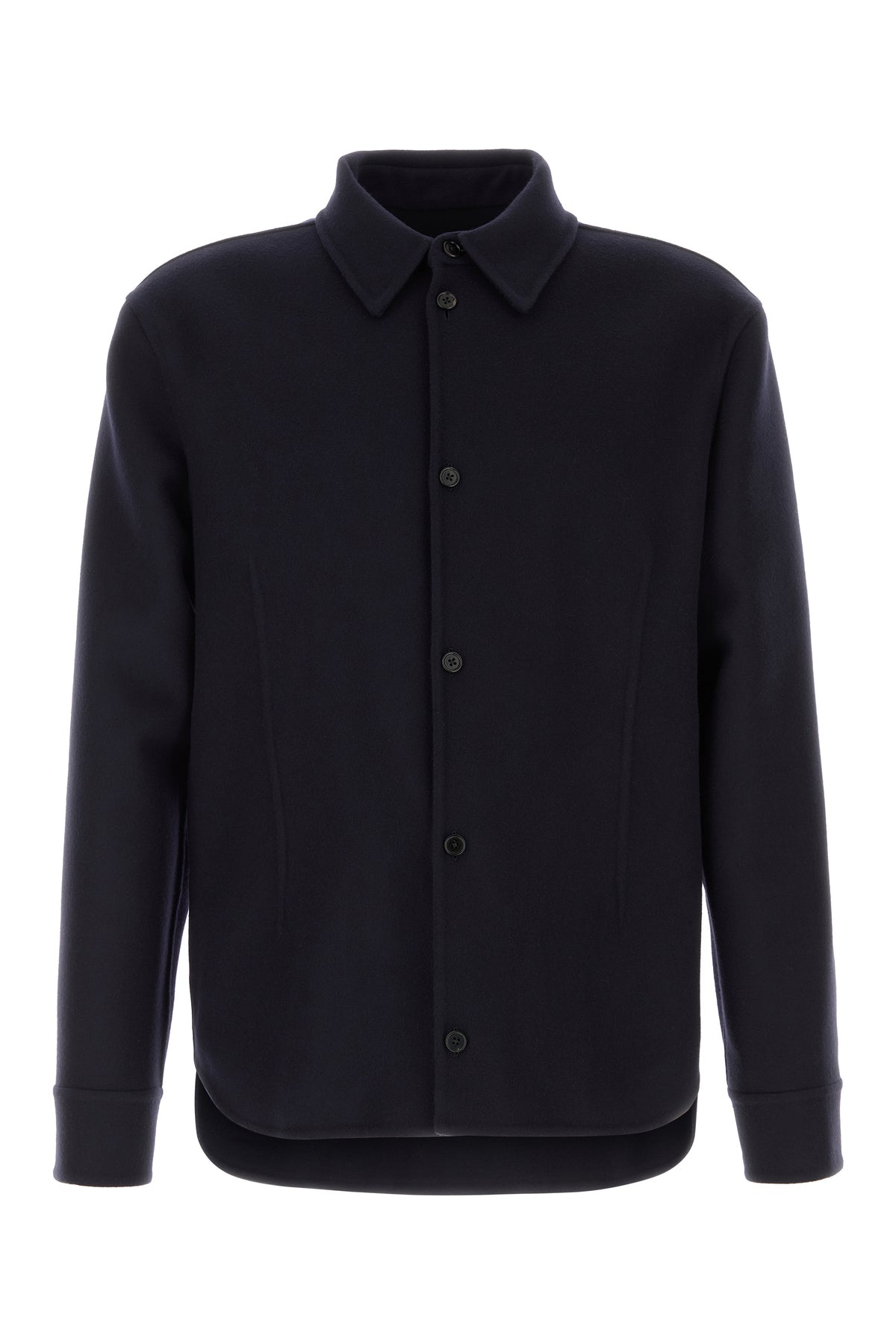Jil Sander Camicia in lana blu notte