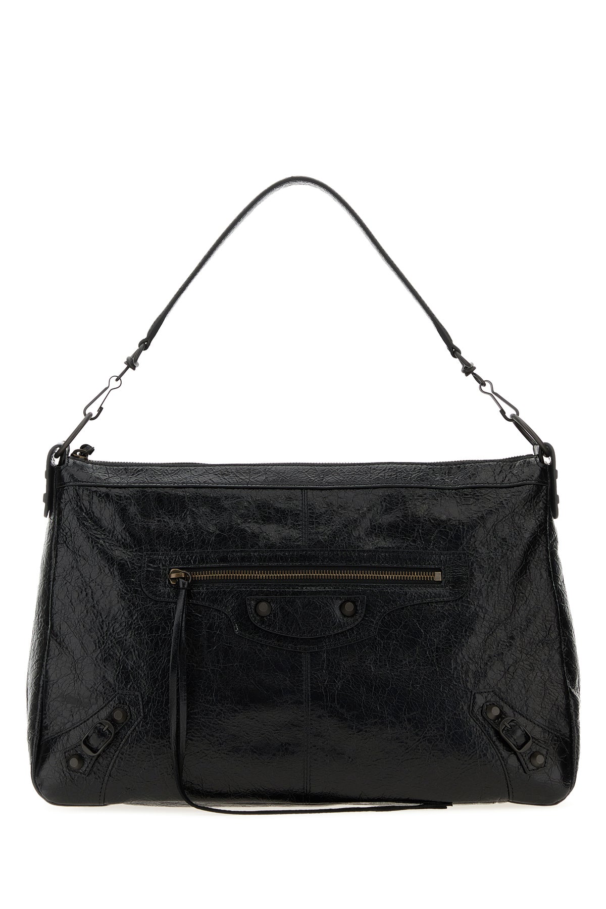 Balenciaga Borsa shopping Le City Moto media in pelle nera