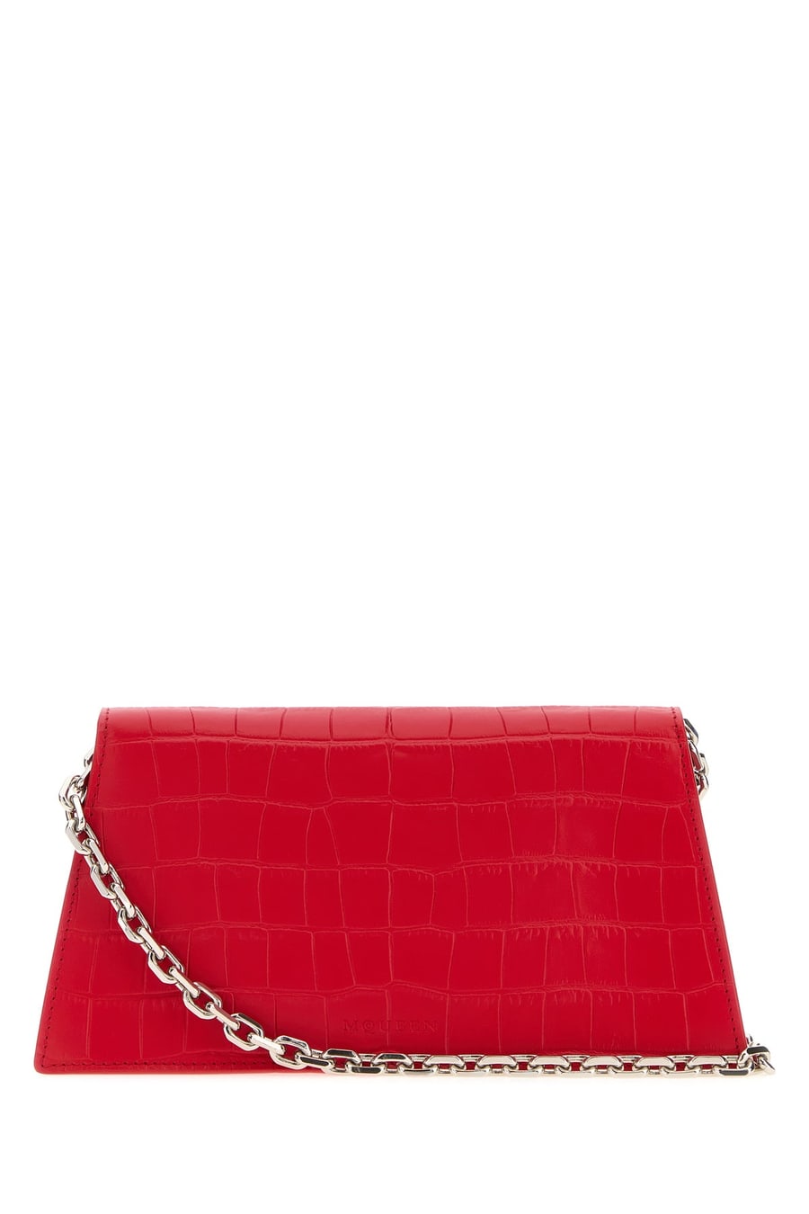Alexander McQueen Borsa a tracolla Skull mini in pelle rossa, view 3