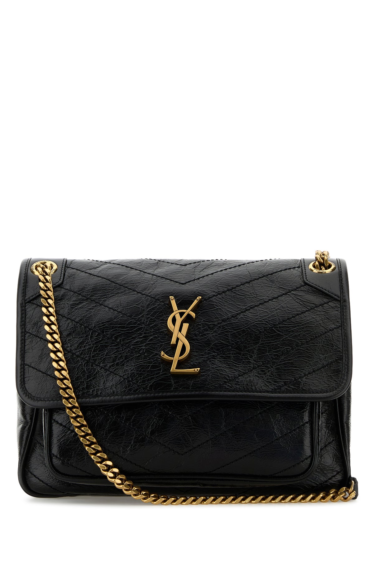 Saint Laurent Borsa a spalla Niki media in pelle nera