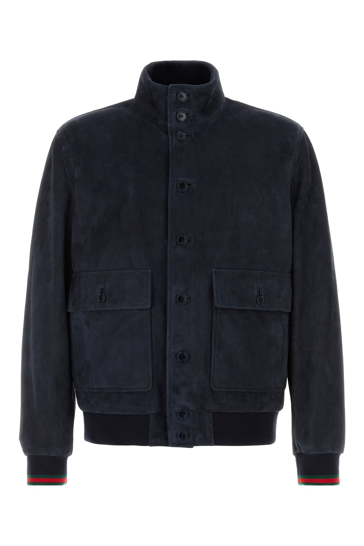 Gucci Giacca in pelle scamosciata blu navy