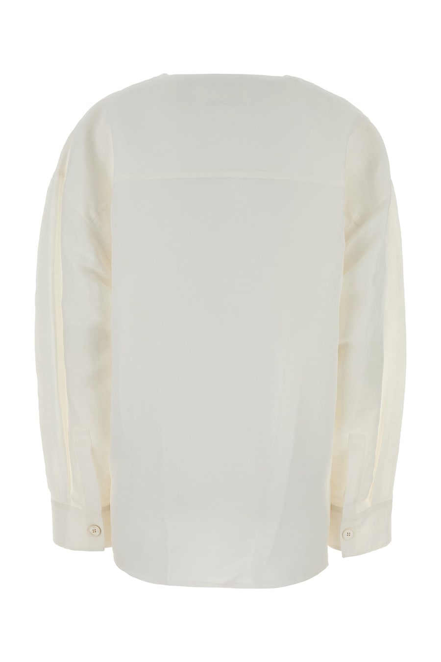 Jil Sander Camicia oversize in misto lino bianco, view 2