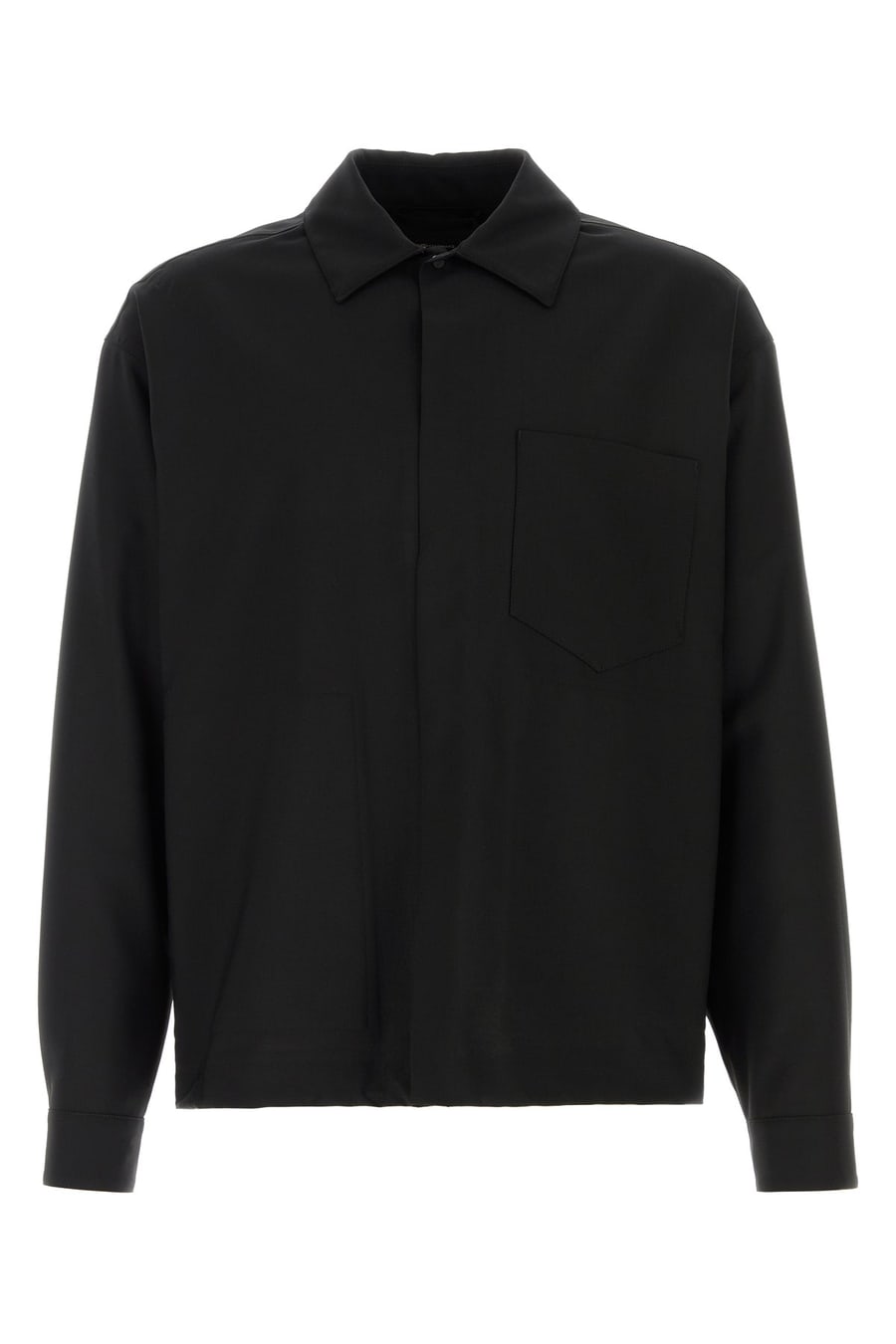 HERNO LAMINAR Camicia in twill nero