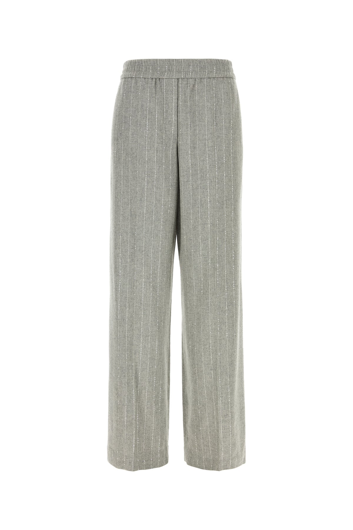 Brunello Cucinelli Pantalone in misto lana ricamata
