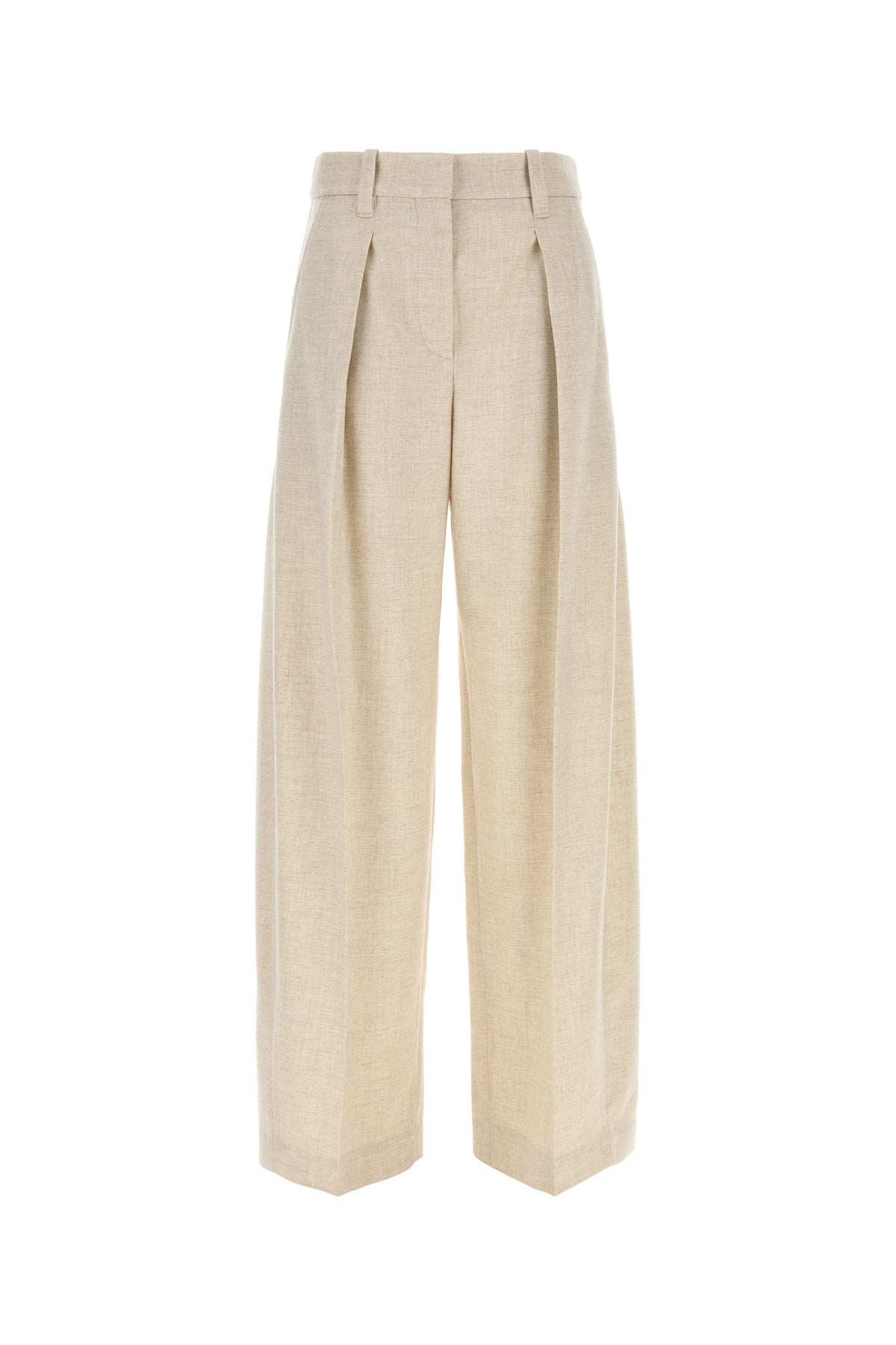 Brunello Cucinelli Pantalone in misto lana beige