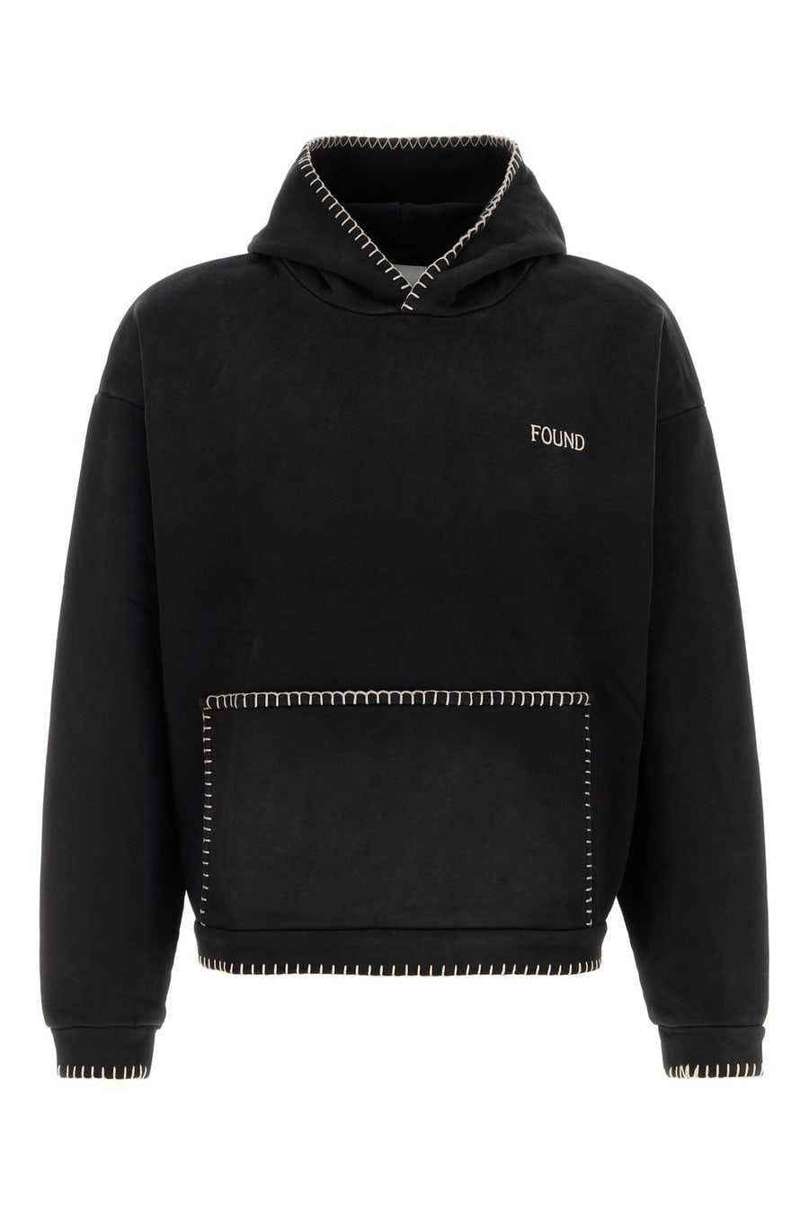 FOUND Felpa oversize in cotone nero