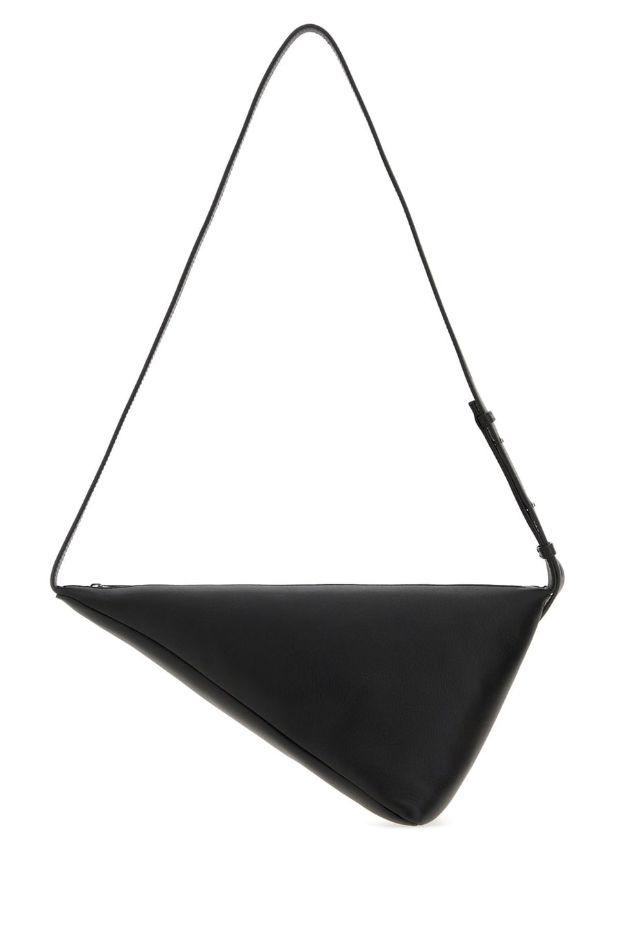 Jil Sander Borsa a tracolla Triangle in pelle nera, view 3