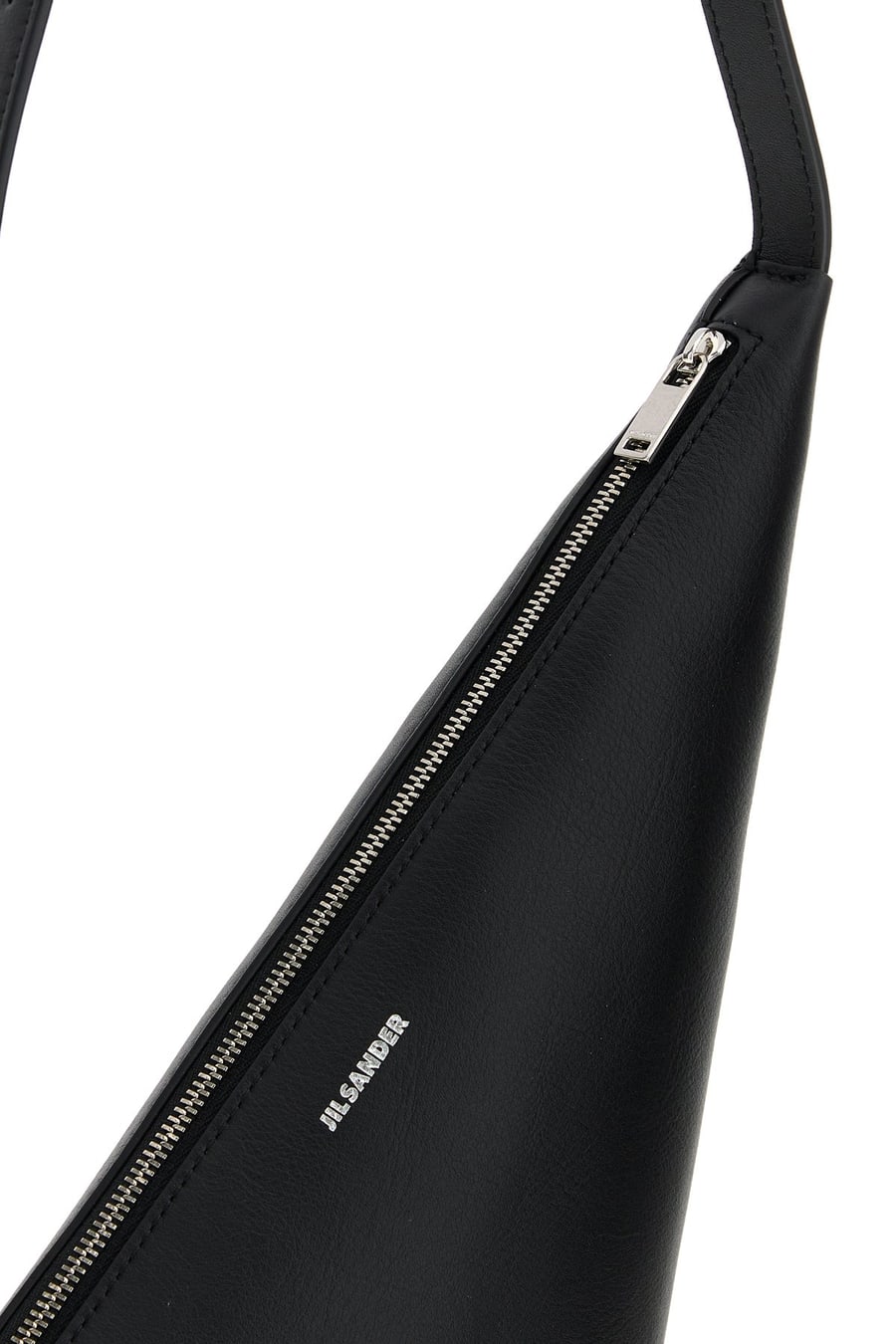 Jil Sander Borsa a tracolla Triangle in pelle nera, view 4