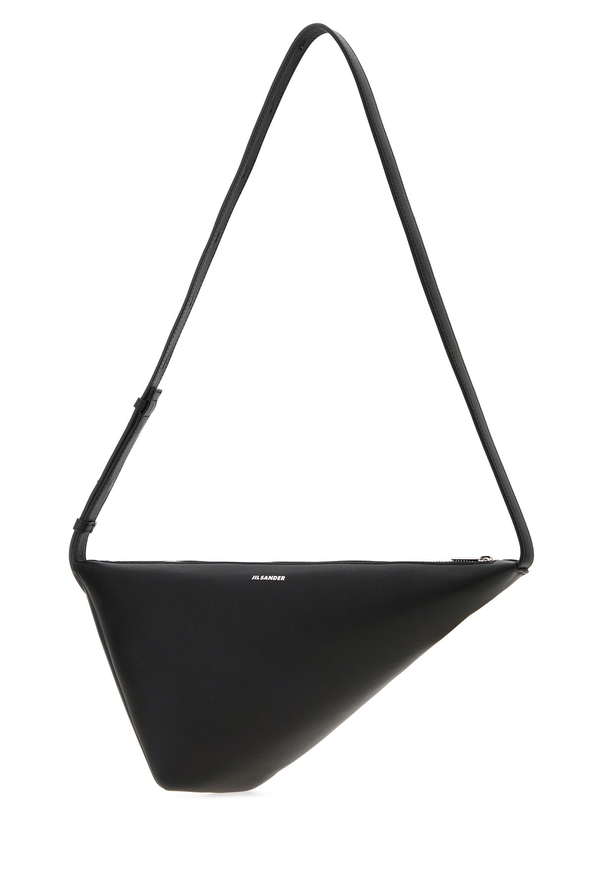 Jil Sander Borsa a tracolla Triangle in pelle nera, view 2