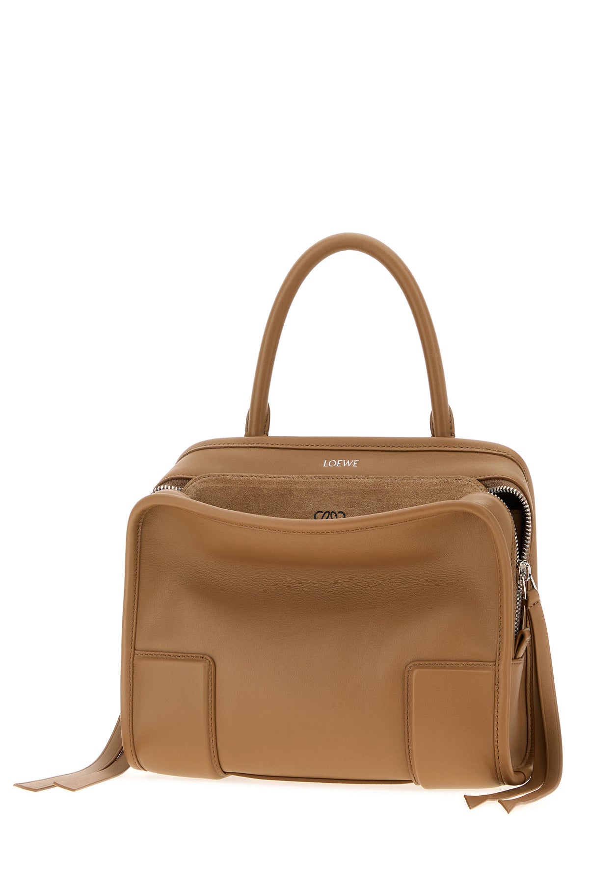 Loewe Borsa a mano Amazona piccola in pelle cammello, view 2