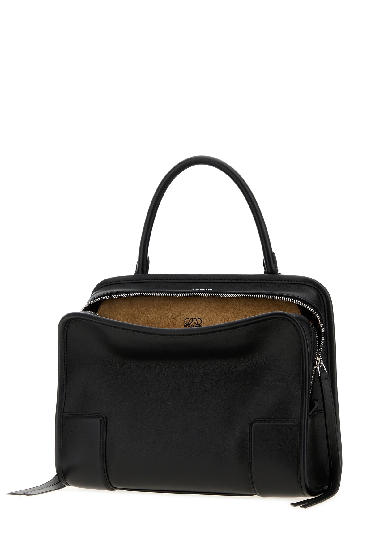 Loewe Borsa a mano Amazona 180 media in pelle nera, view 2