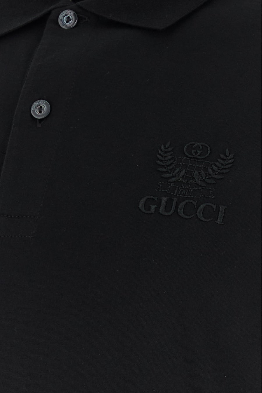 Gucci Polo in cotone nero, view 3