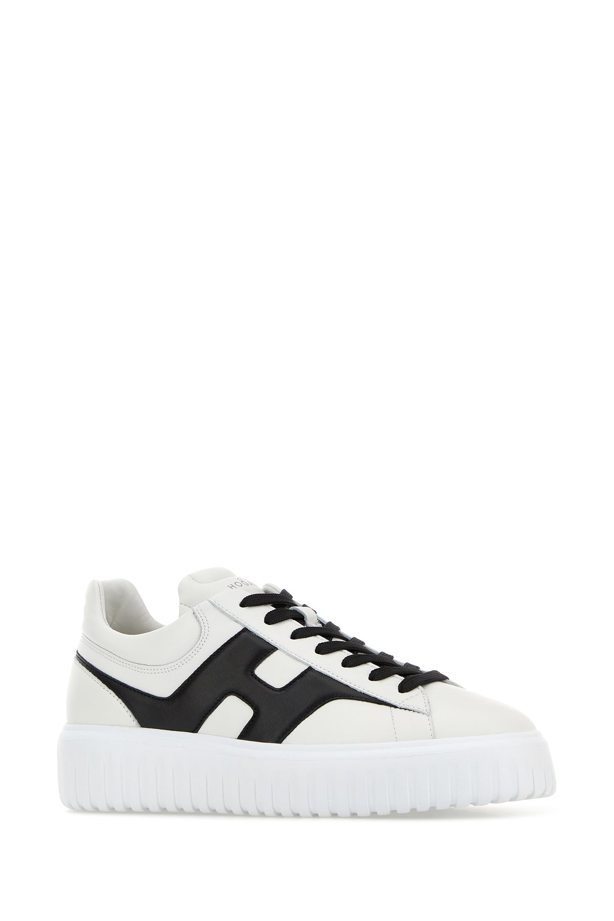 Hogan Sneakers H-Stripes in pelle bianca, view 2