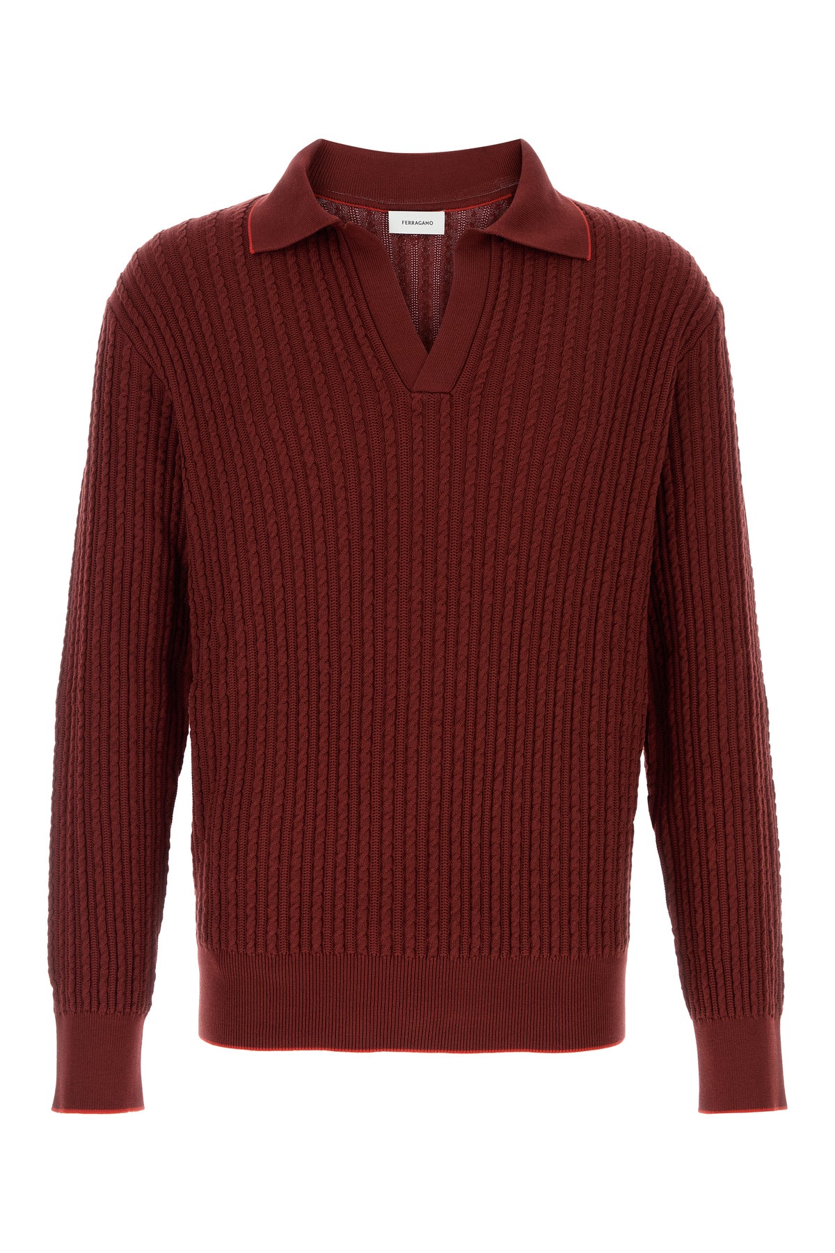 Ferragamo Maglione in misto cotone rosso