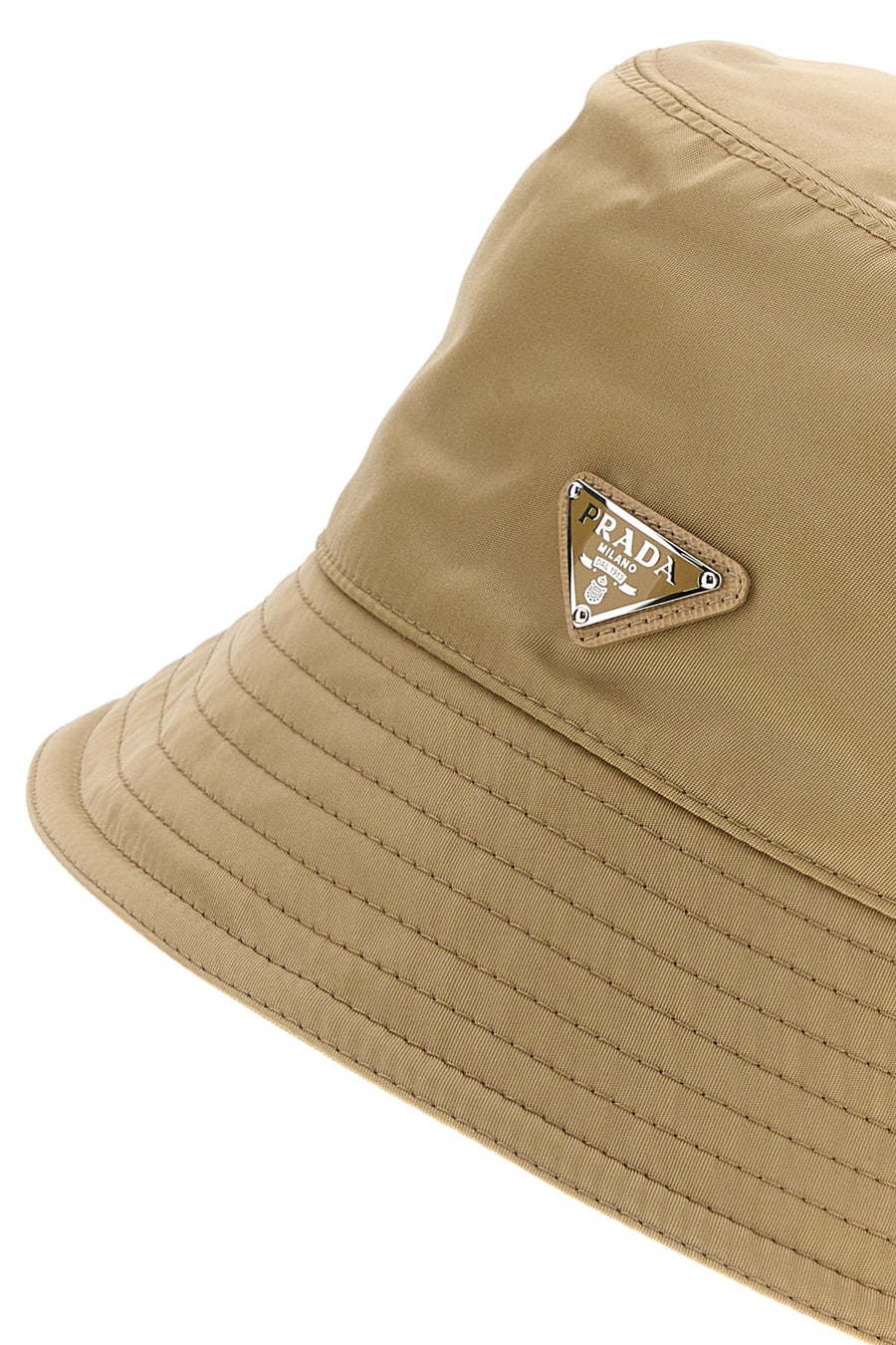 Prada Cappello da pescatore in nylon beige, view 4