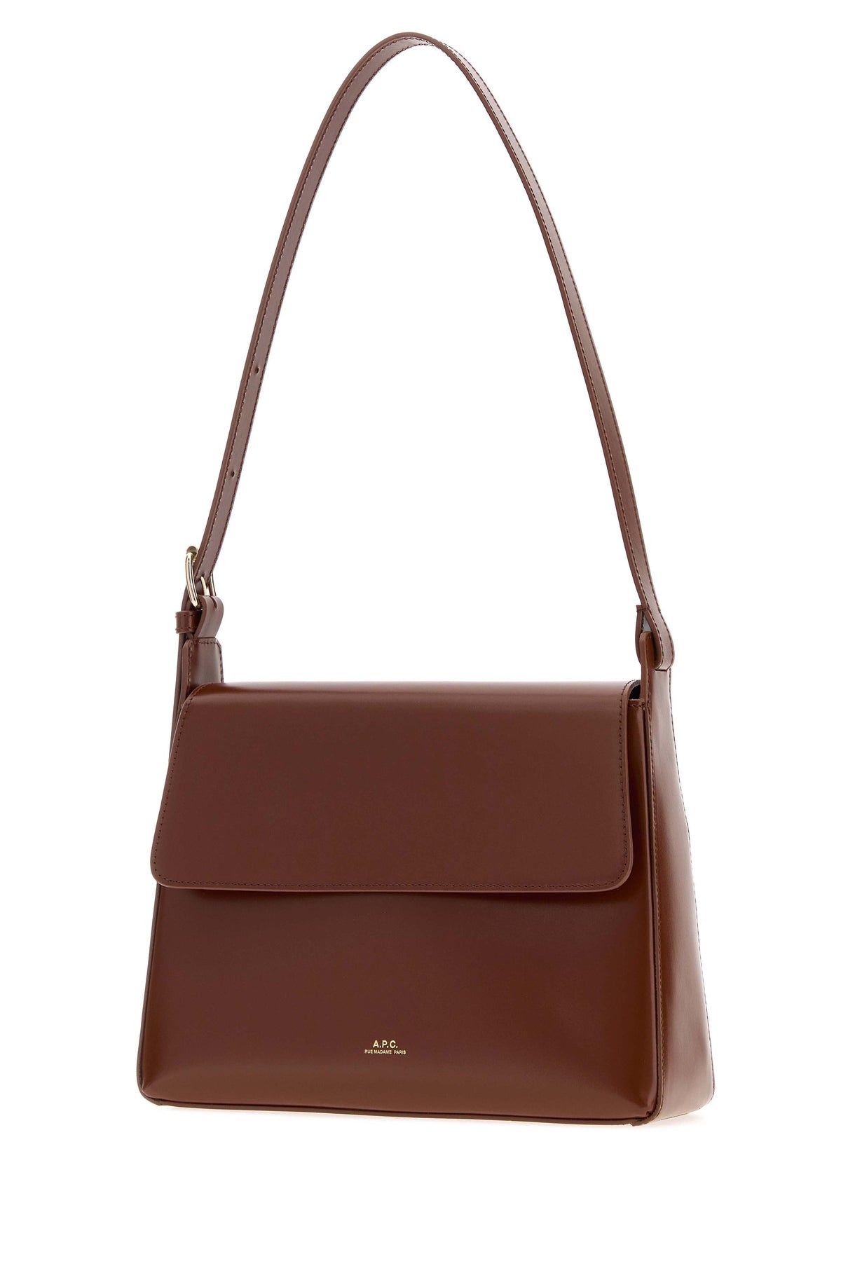 A.P.C. Borsa a spalla Virginie in pelle marrone, view 2