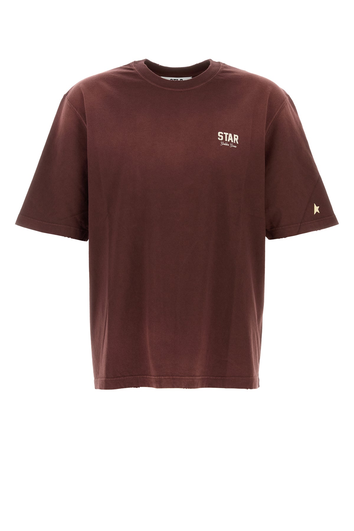 Golden Goose T-shirt oversize in cotone bordeaux
