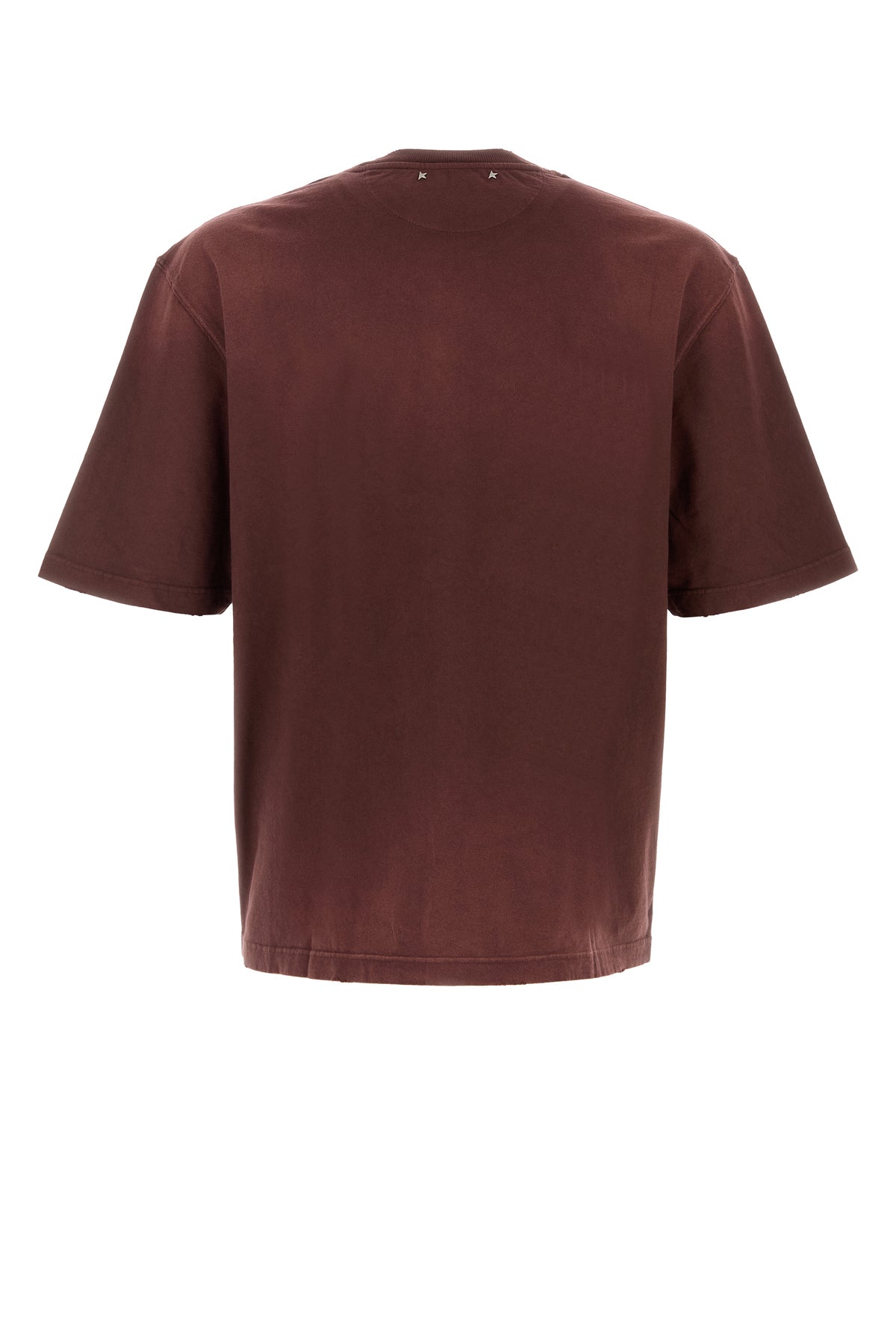 Golden Goose T-shirt oversize in cotone bordeaux, view 2