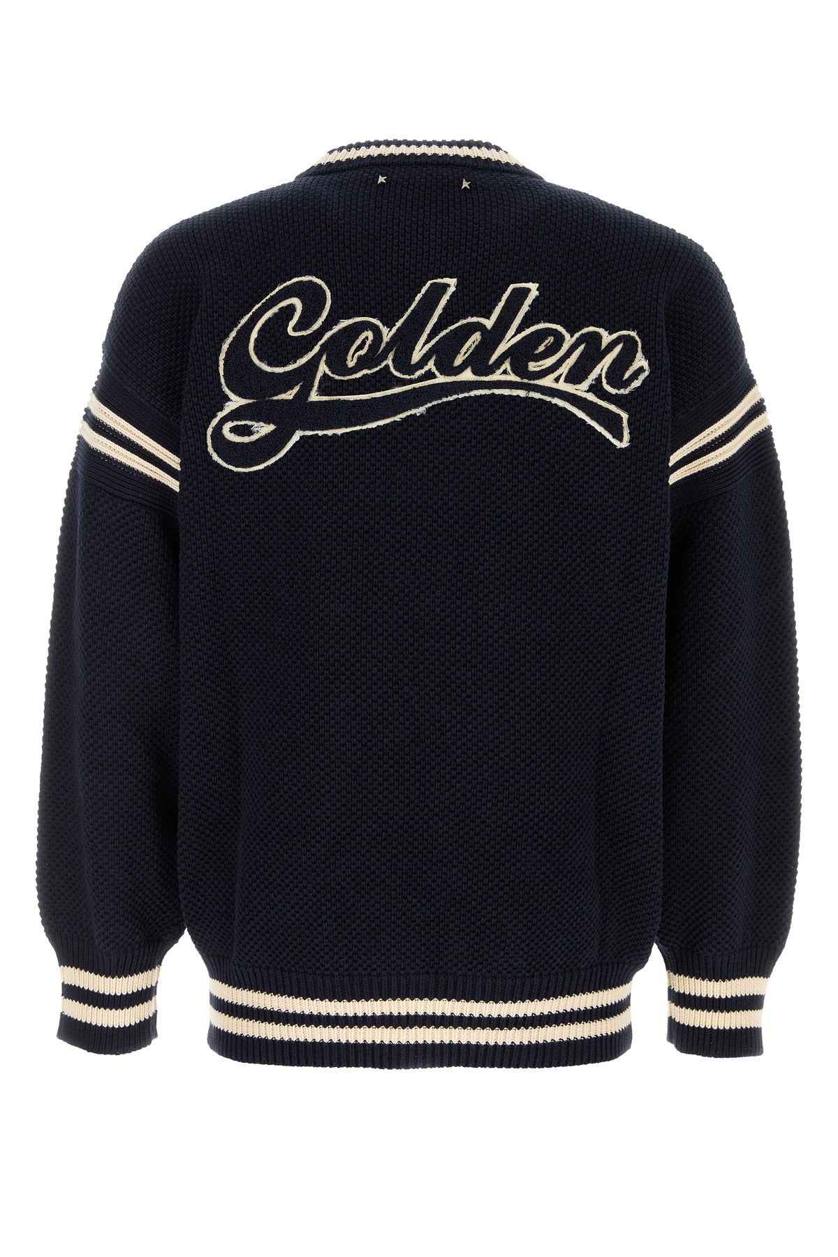 Golden Goose Maglione oversize in cotone blu notte, view 2