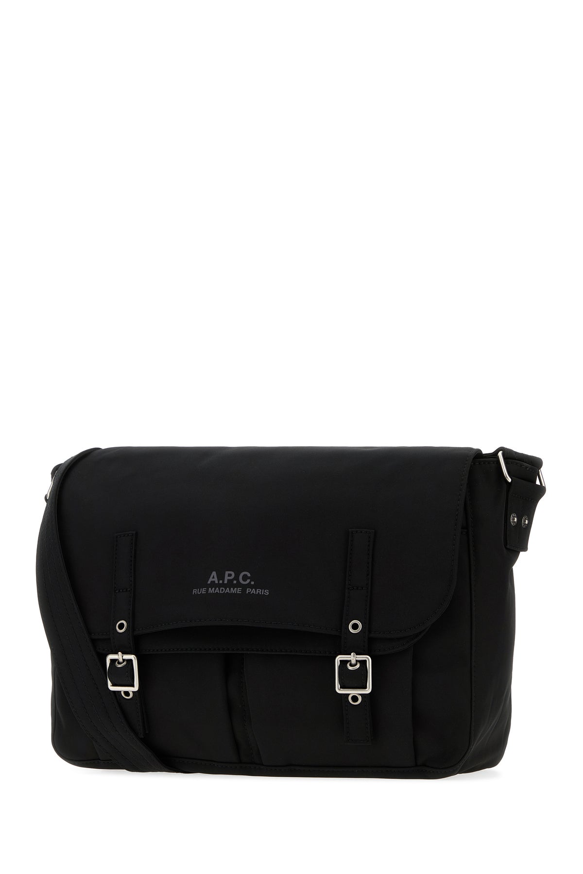 A.P.C. Borsa shopping Messenger in tela nera, view 2