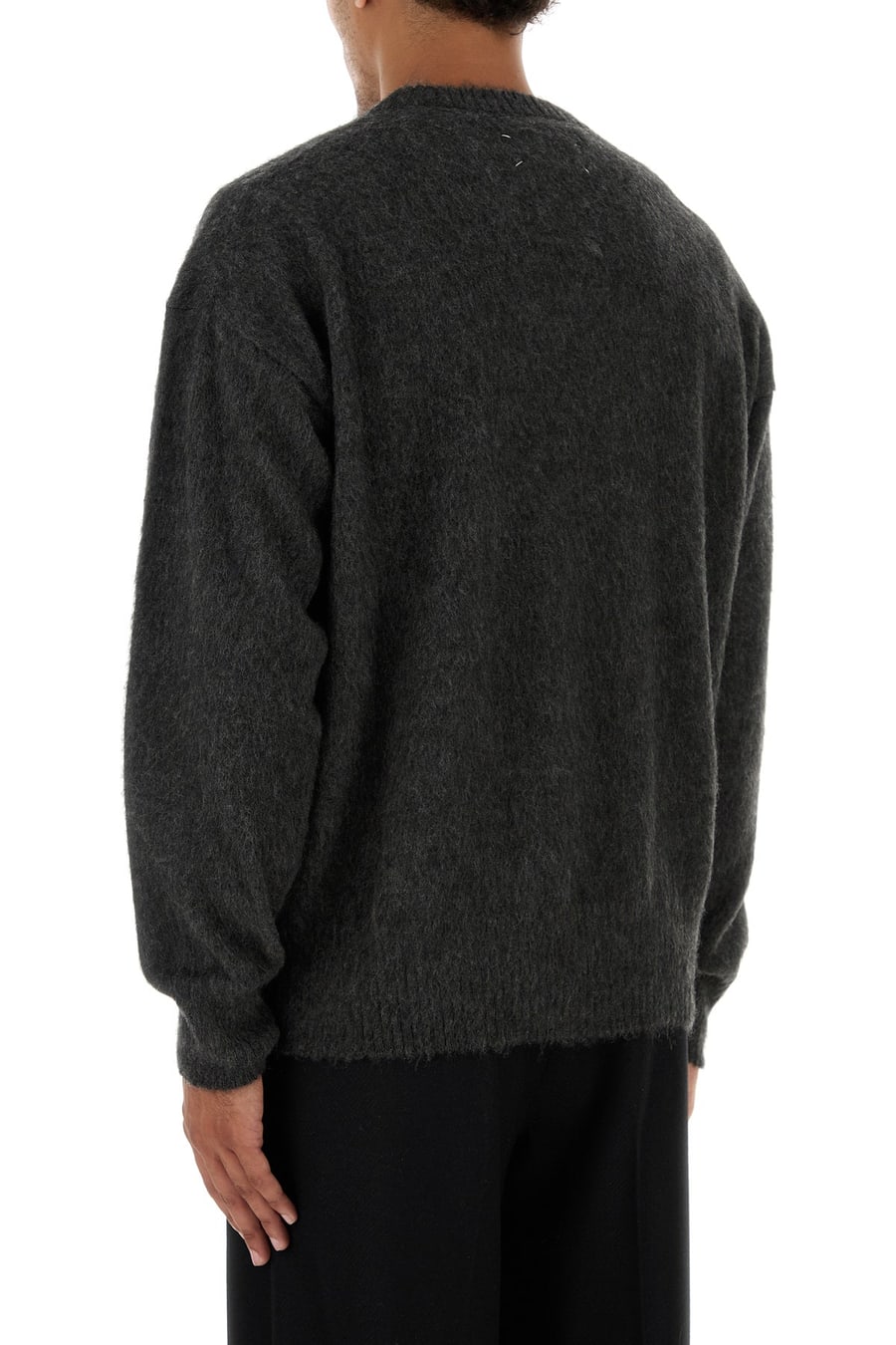 Maison Margiela Maglione oversize in misto lana grafite, view 4