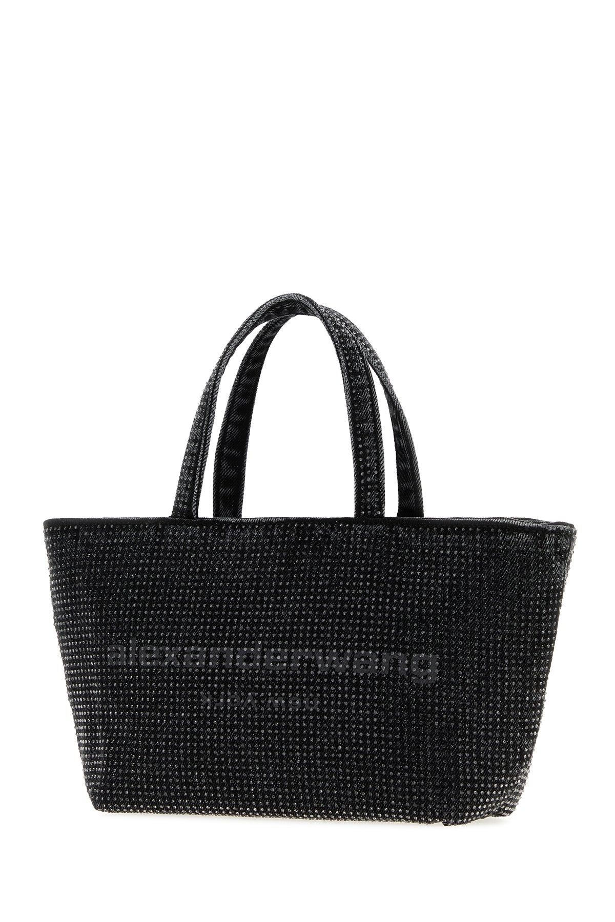 ALEXANDER WANG Borsa a mano Punch piccola in denim decorato, view 2