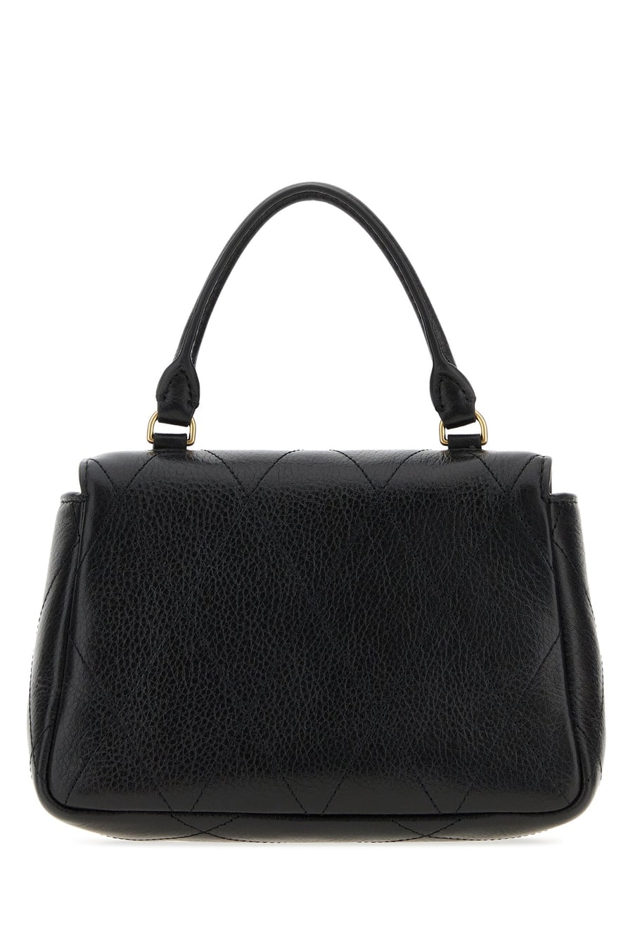 Tory Burch Borsa a mano Charlie mini in pelle nera, view 3