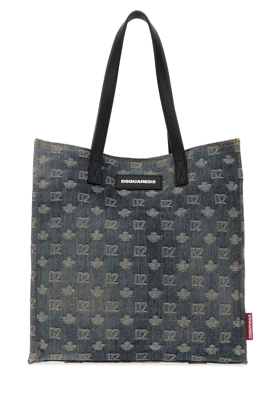 Dsquared2 Borsa shopping D2 in denim ricamato