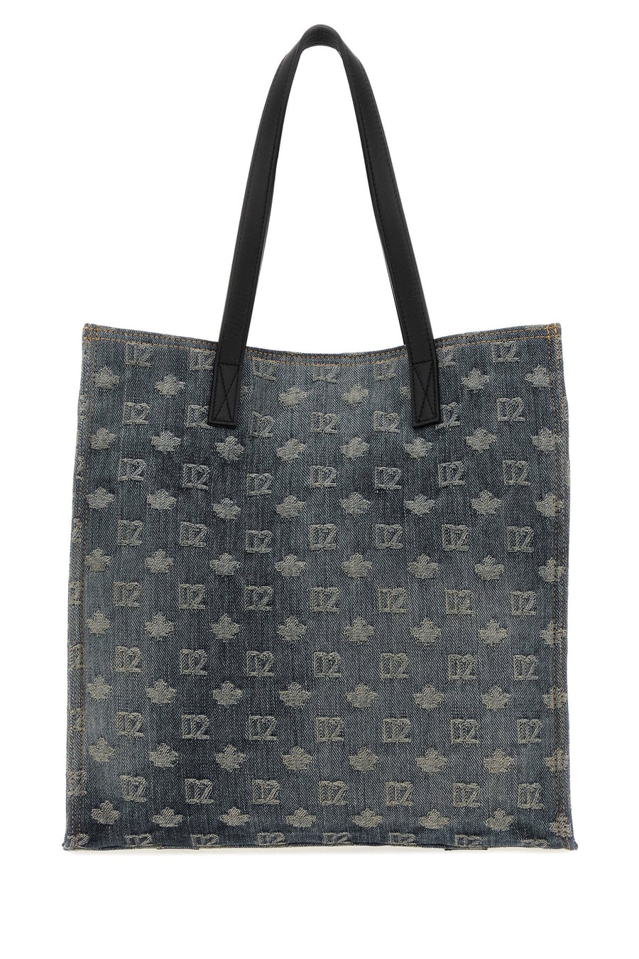 Dsquared2 Borsa shopping D2 in denim ricamato, view 3