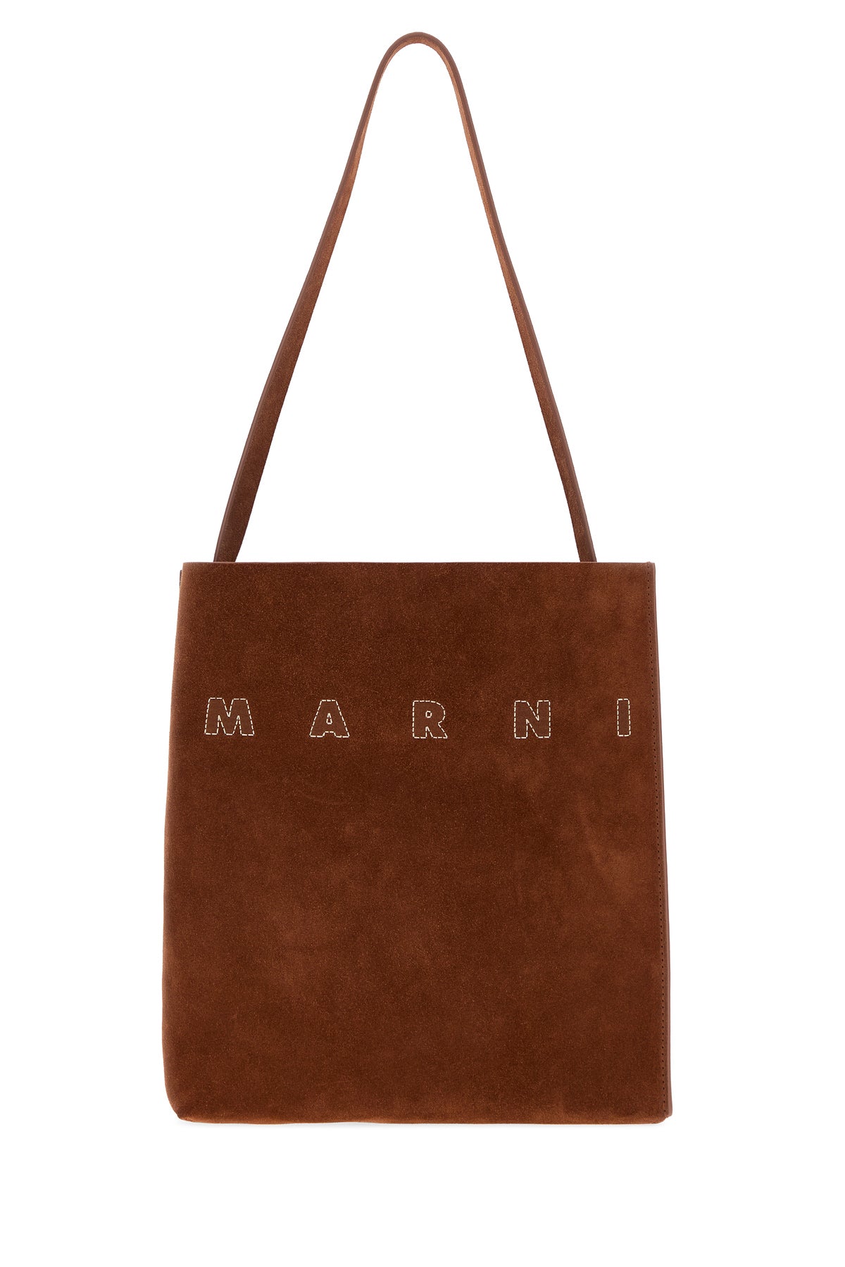 Marni Borsa a spalla Museo piccola in pelle scamosciata  caramello