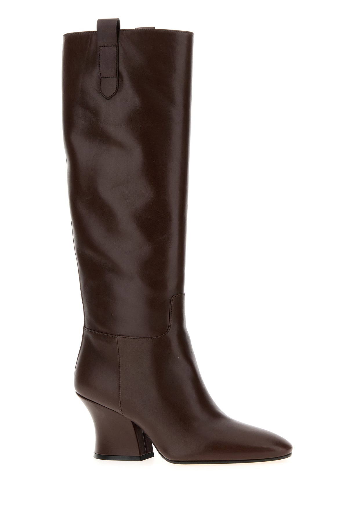 Jil Sander Stivali Lune in pelle cioccolato, view 2