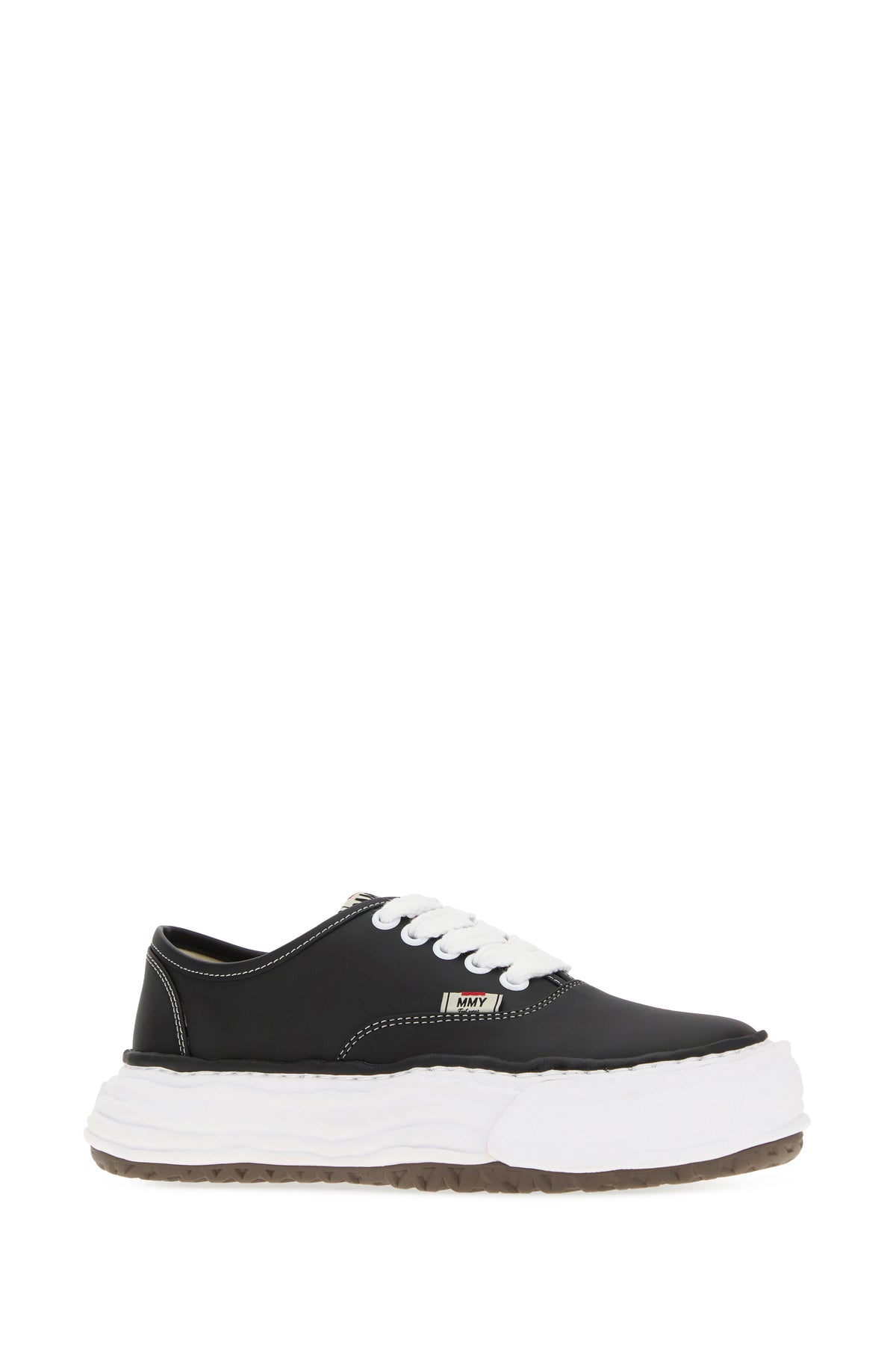 MAISON MIHARA YASUHIRO Sneakers Baker in pelle nera, view 2