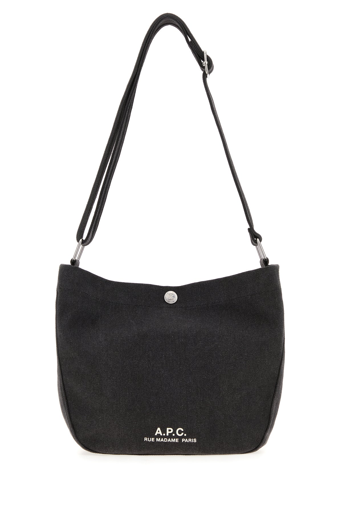 A.P.C. Borsa a tracolla Besace piccola in tela grigio scuro