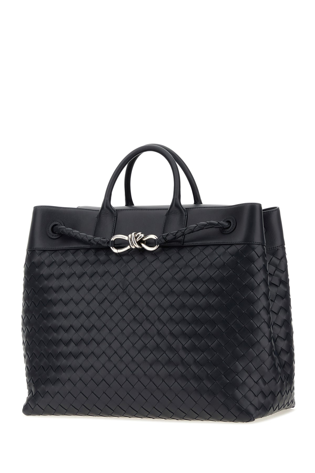 Bottega Veneta Borsa da viaggio Andiamo in pelle blu notte, view 2