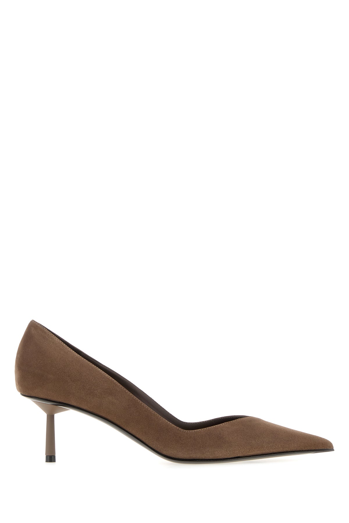 LE SILLA Scarpe con tacco Vivienne in pelle scamosciata fango