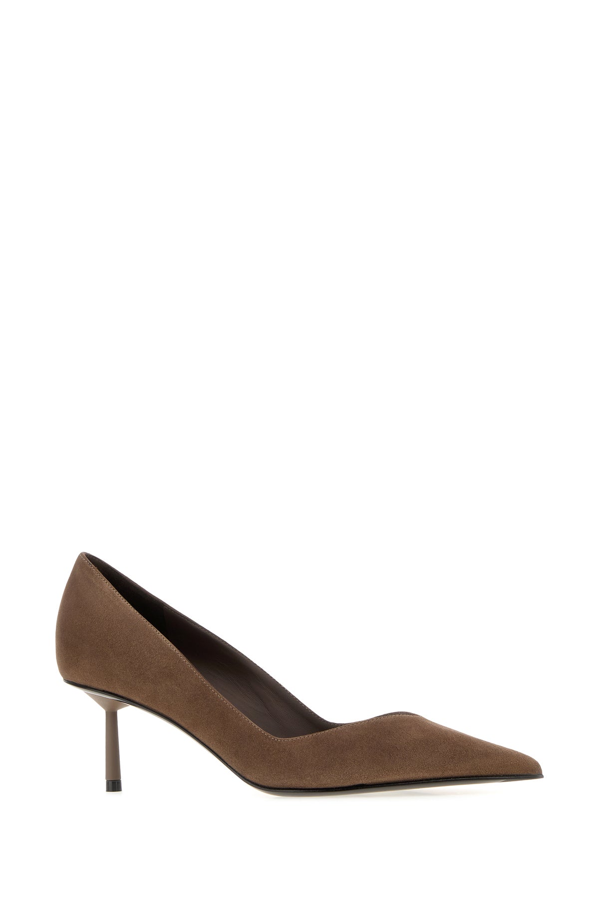 LE SILLA Scarpe con tacco Vivienne in pelle scamosciata fango, view 2