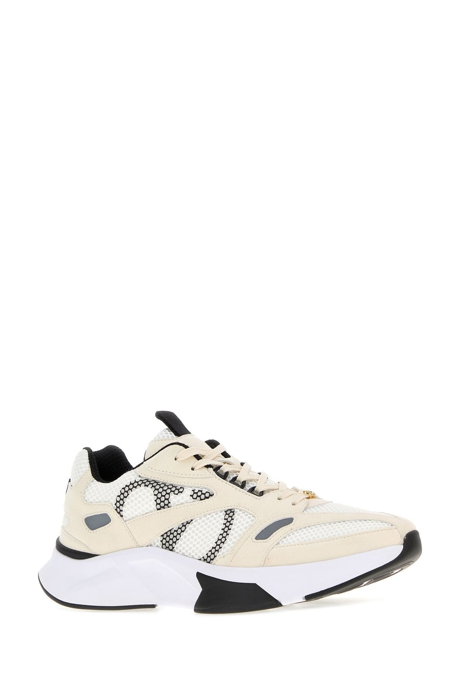 Valentino Garavani Sneakers Demivee bicolor in pelle scamosciata e rete, view 2