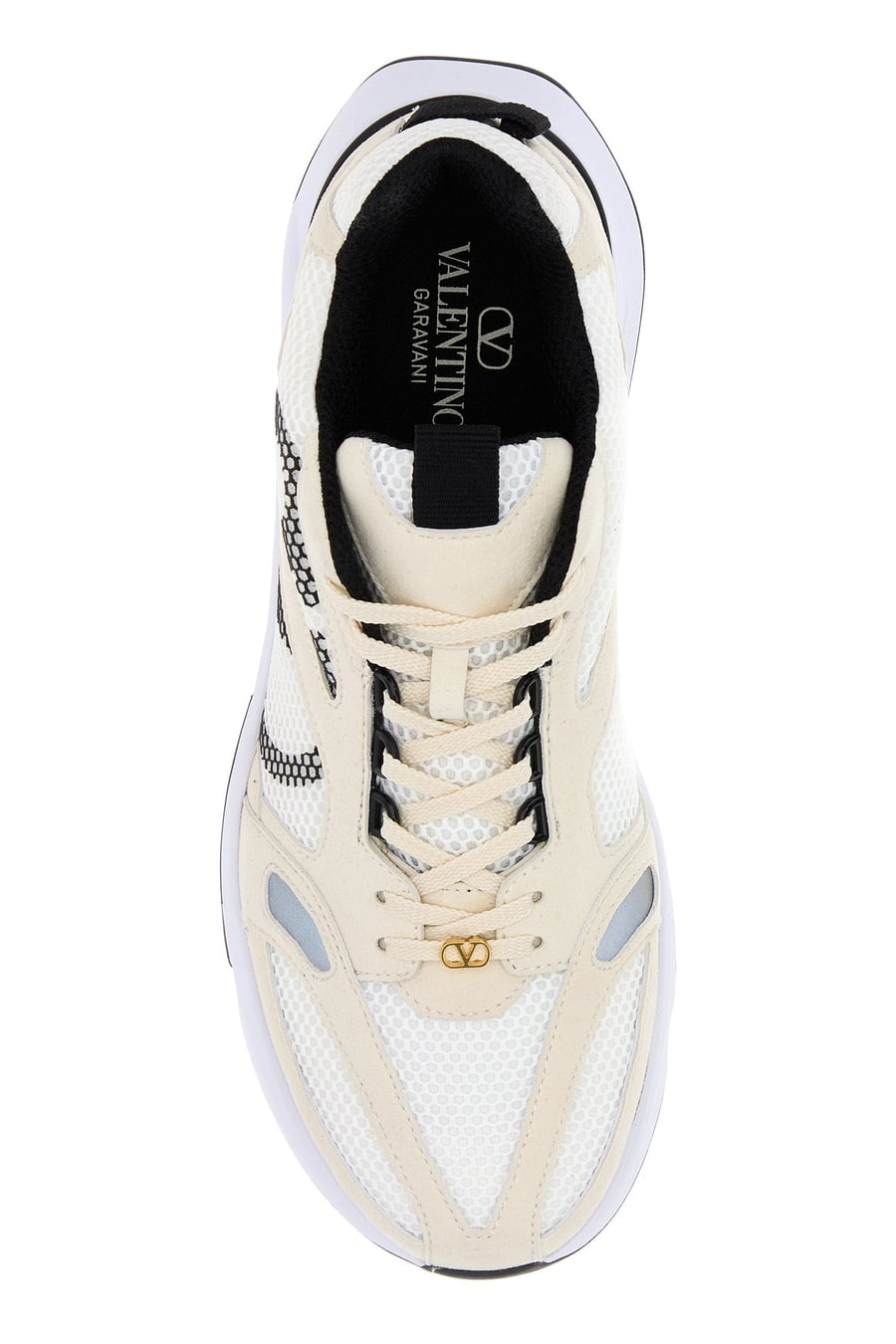 Valentino Garavani Sneakers Demivee bicolor in pelle scamosciata e rete, view 4