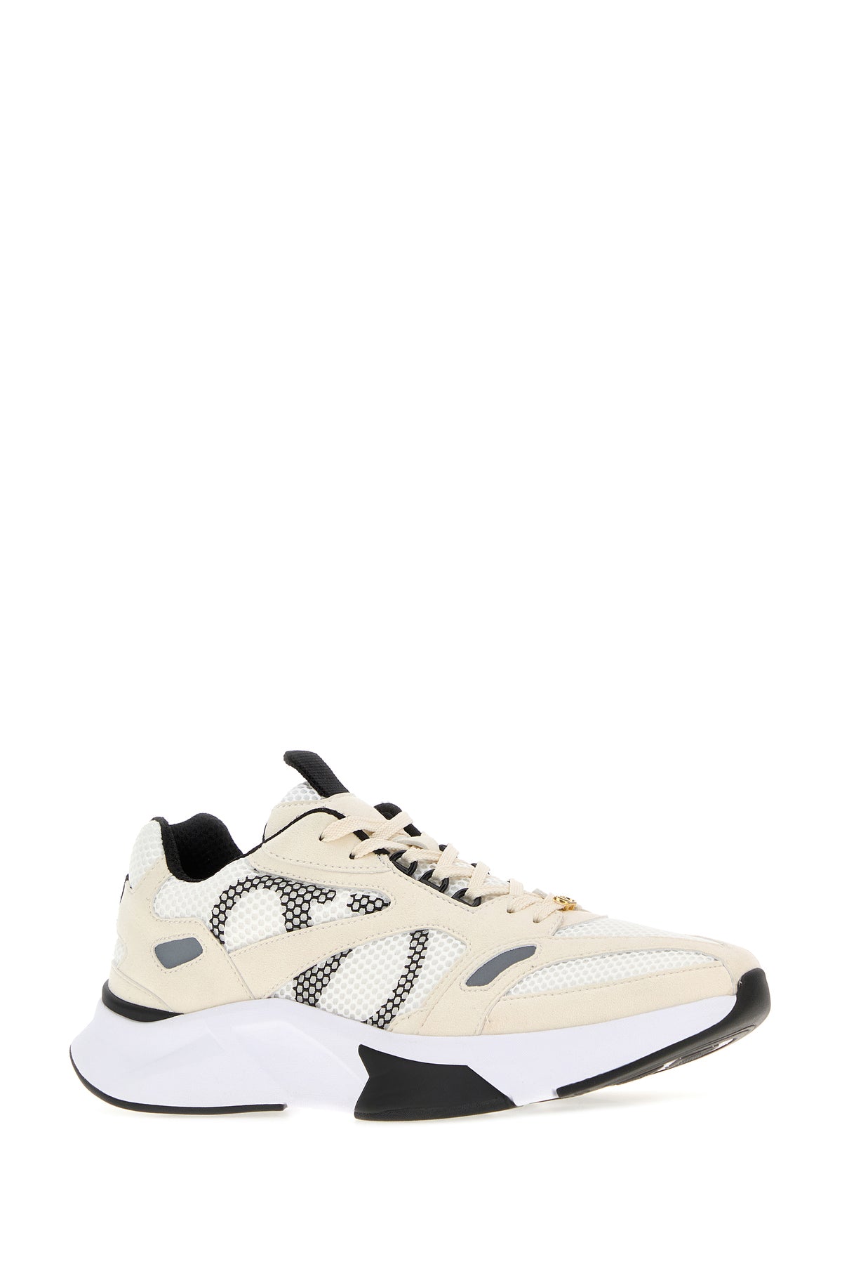Valentino Garavani Sneakers Demivee bicolor in pelle scamosciata e rete, view 2
