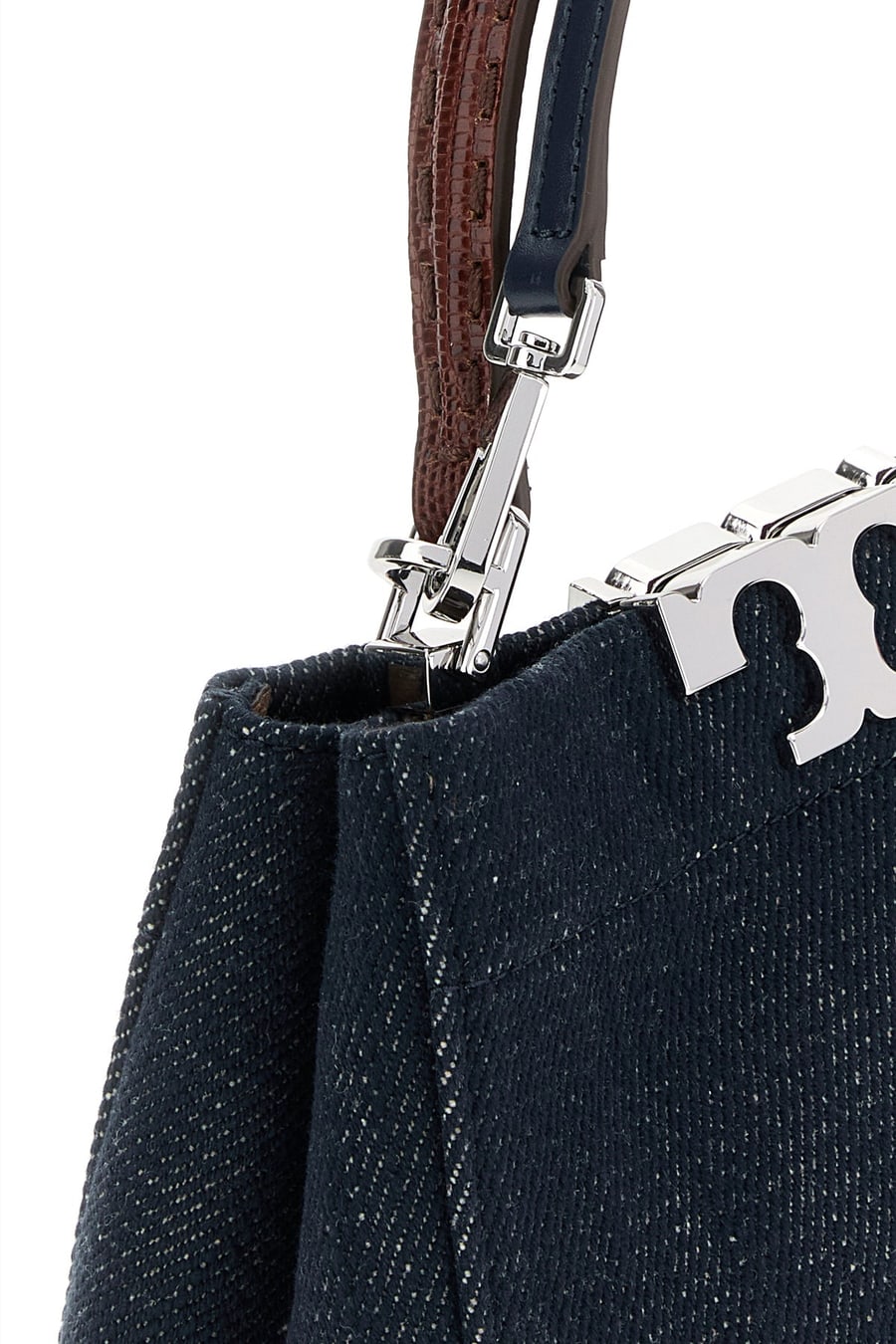 Tory Burch Borsa a mano Eleanor mini in denim, view 4