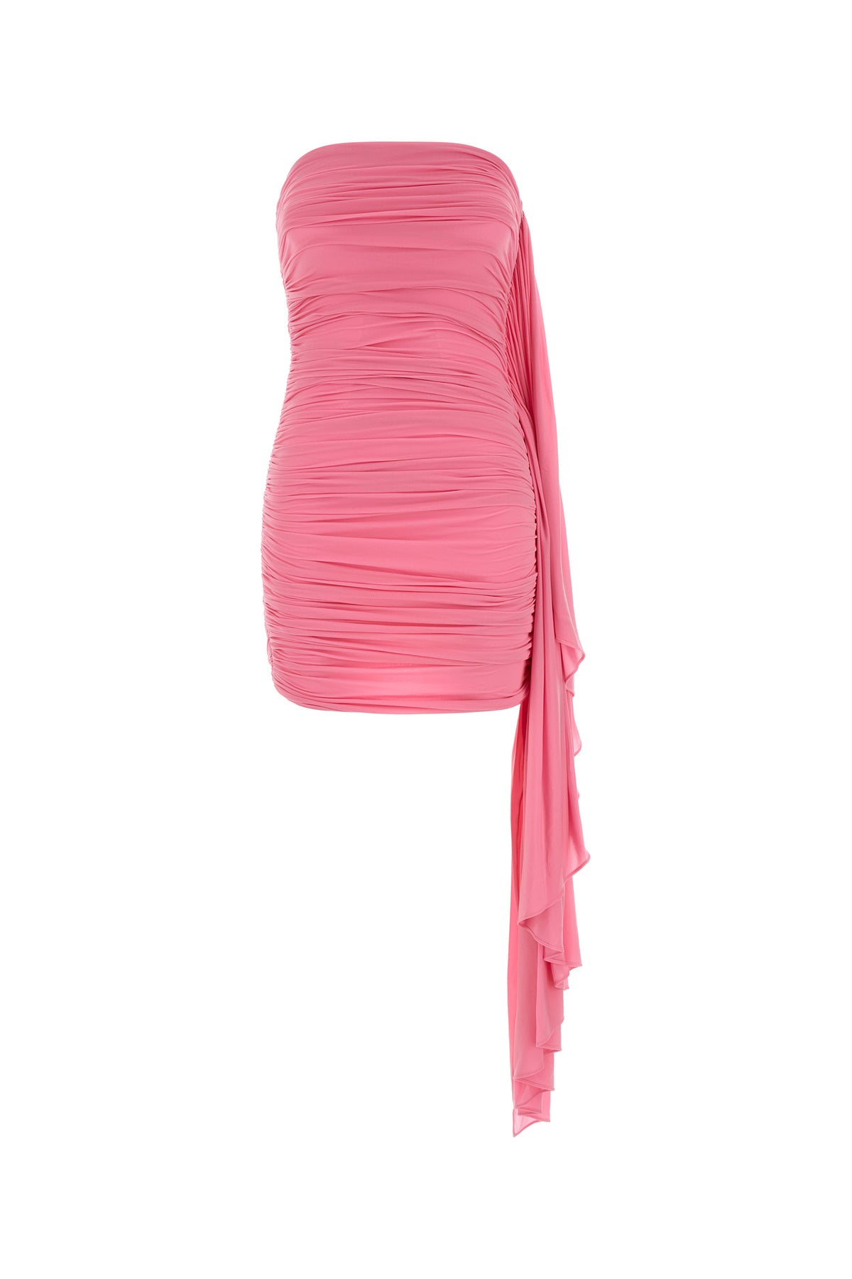 ALEXANDER WANG Mini abito in cupro stretch rosa fluo