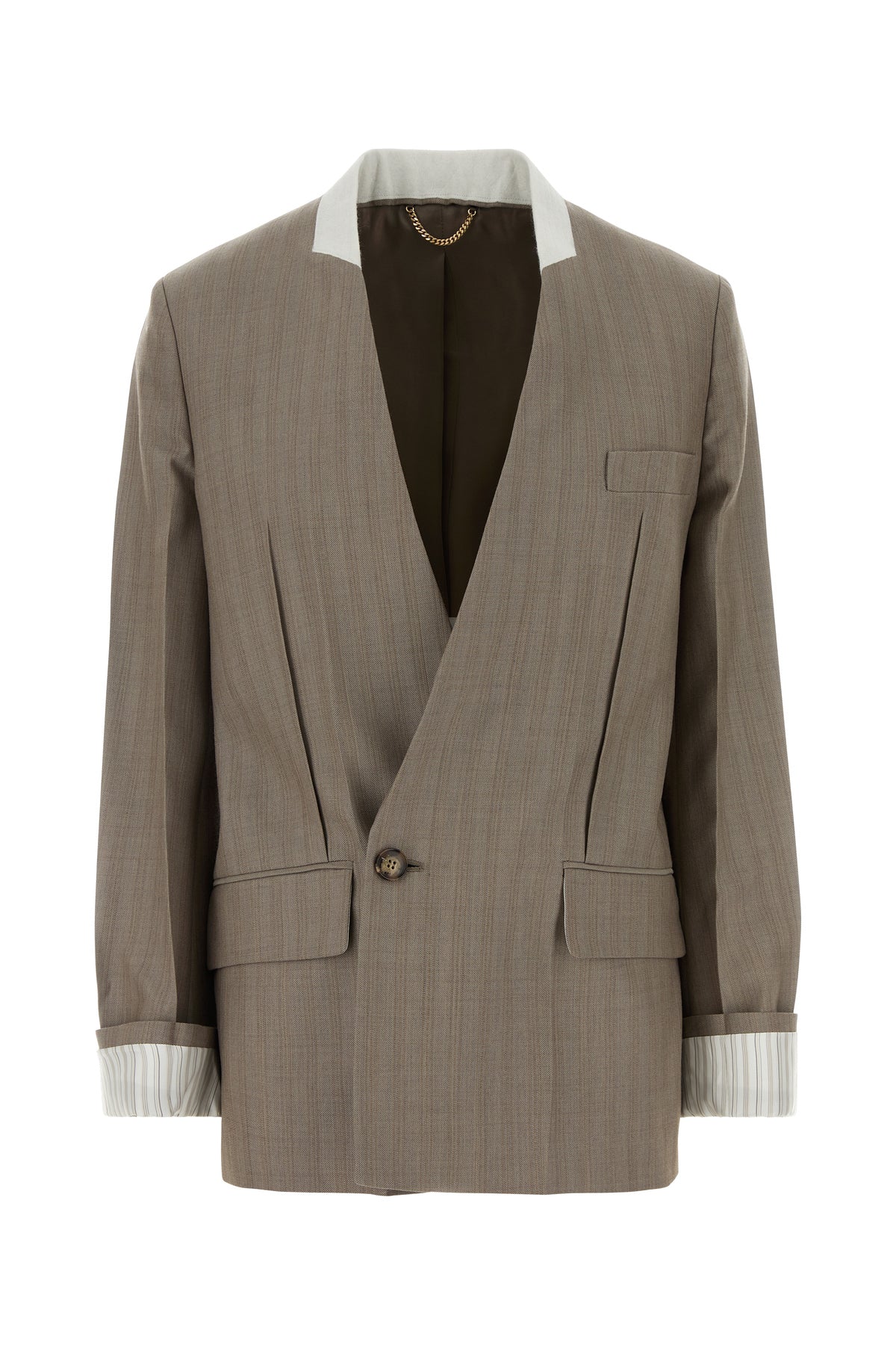 Victoria Beckham Giacca in lana tortora