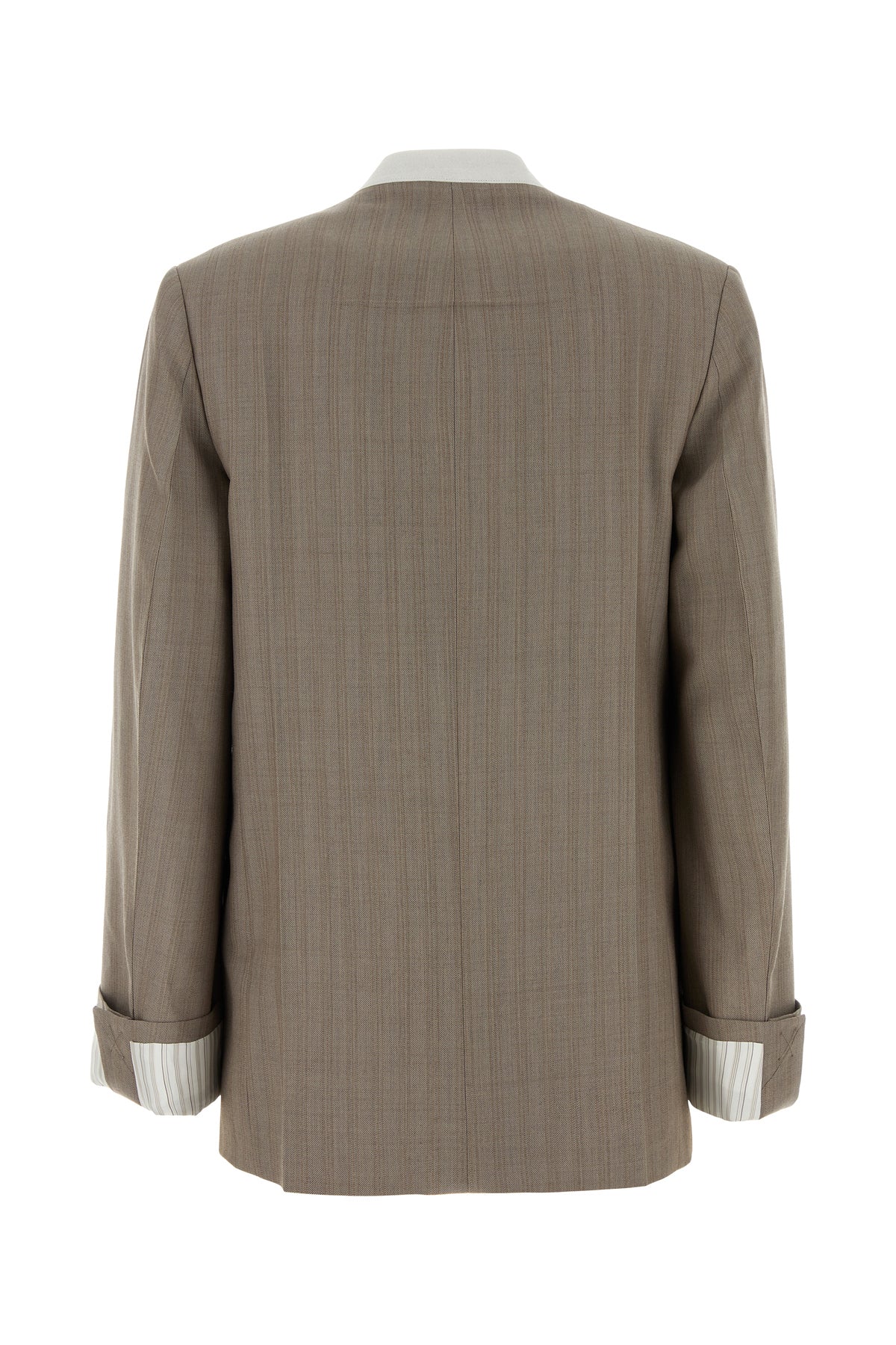Victoria Beckham Giacca in lana tortora, view 2