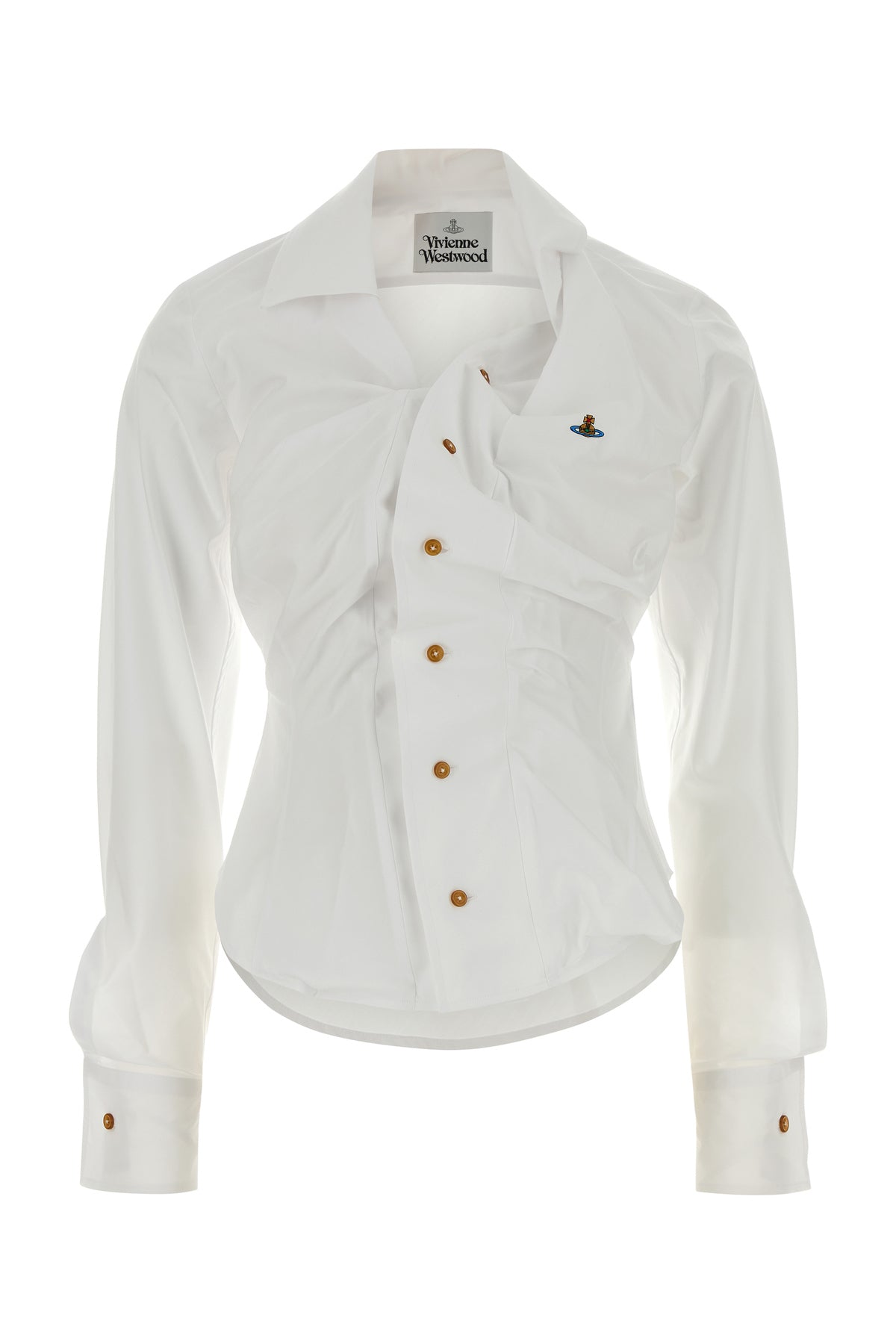 Vivienne Westwood Camicia Drunken in popeline bianco