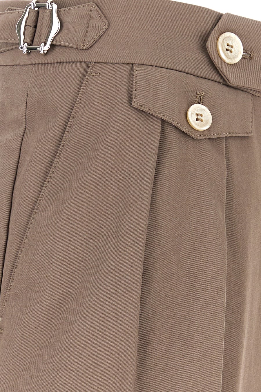 Brunello Cucinelli Pantalone in cotone marrone, view 3